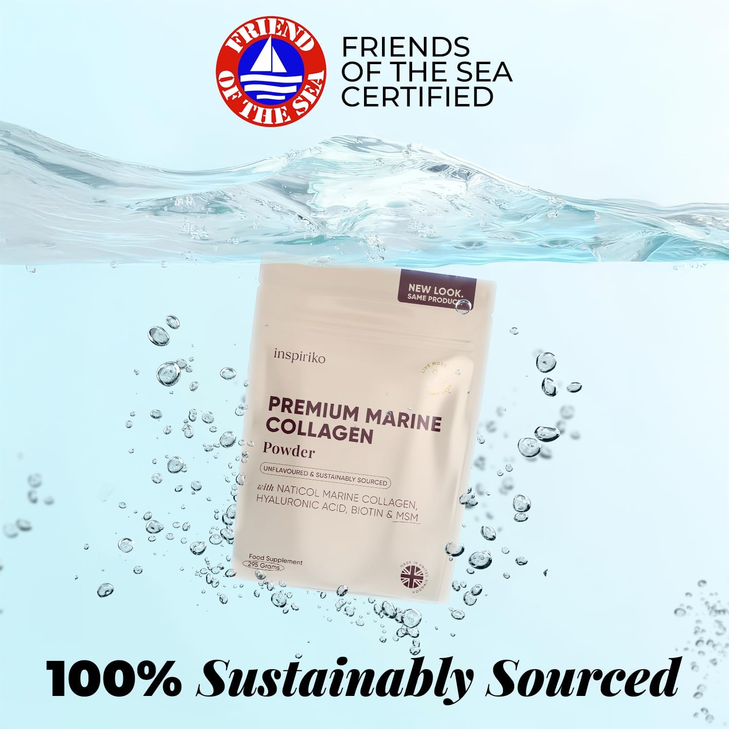 Inspiriko Marine Collagen Powder for Women, Hydrolized Collagen Peptides
