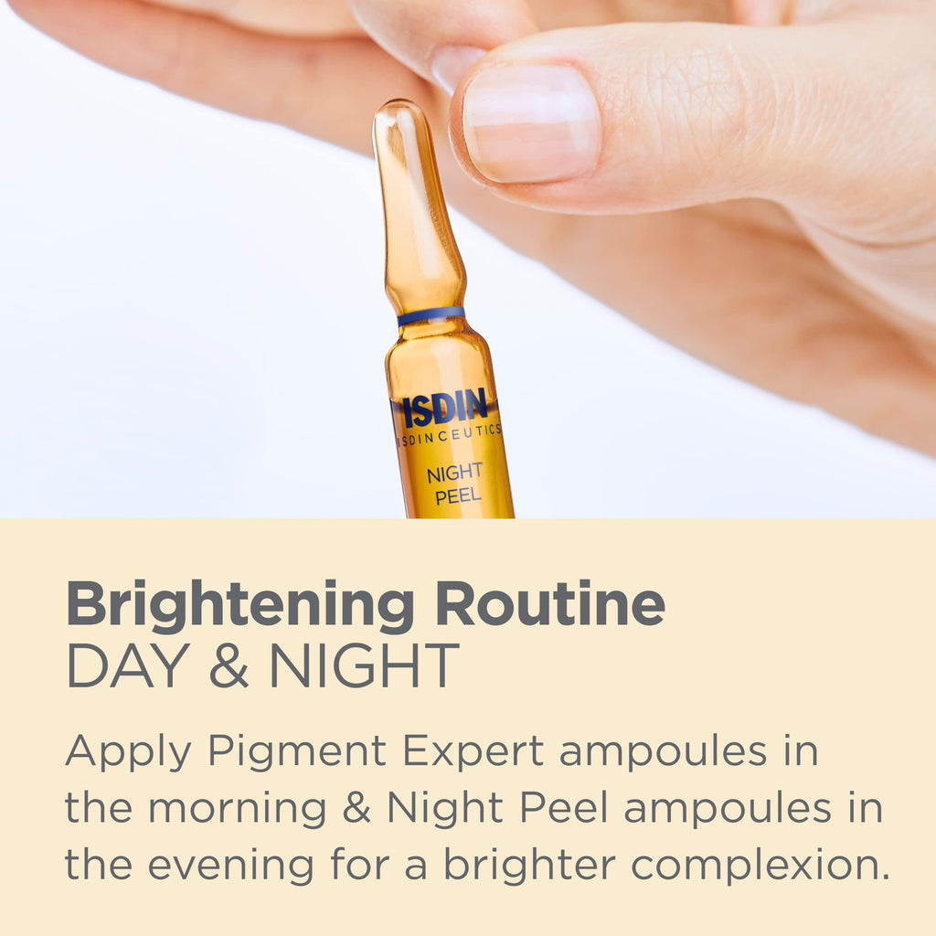 ISDIN Day & Night Brightening Routine Serum, Exfoliate and Correct, 20 ampoules