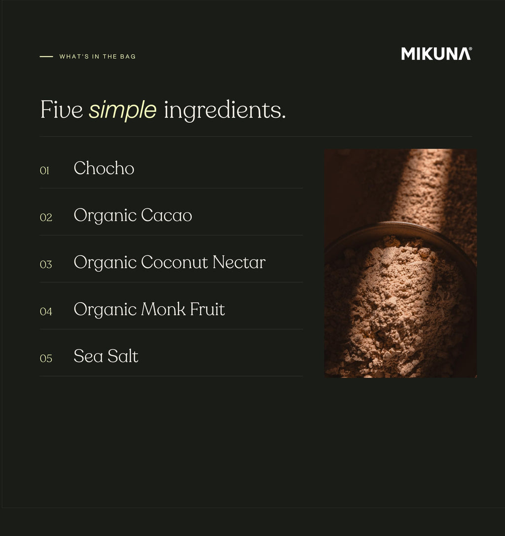 Mikuna Chocho Plant Protein Powder, Cacao - 20g Protein, 8g Fiber - Third-Party Tested, Vegan, Keto, Lectin Free - 15 Servings