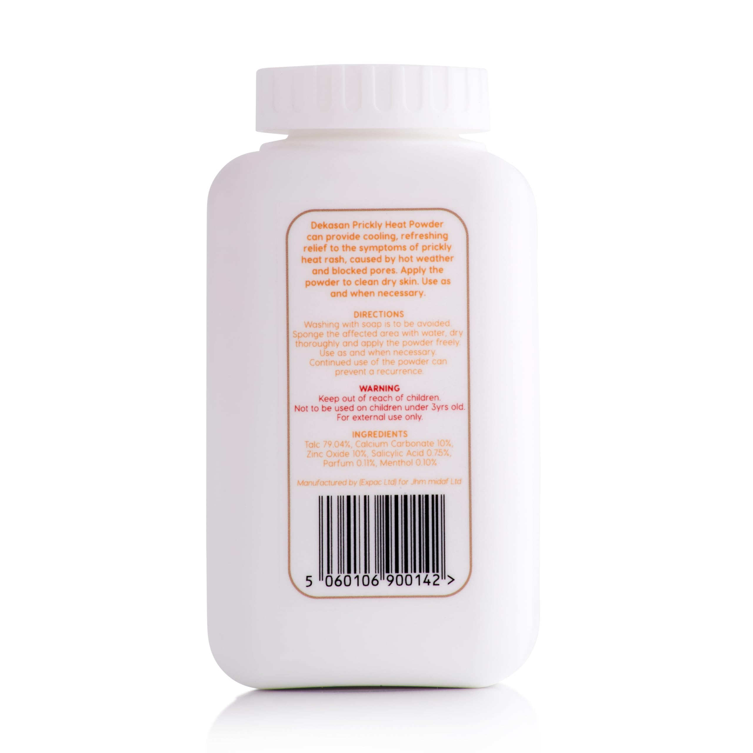 Dekasan Prickly Heat Body Powder for Relief from Prickly Heat, Milaria, Heat Rash | Proudly Made in the UK | Travel Size | Trusted Globally — Over 1 Million Units Sold Worldwide.
