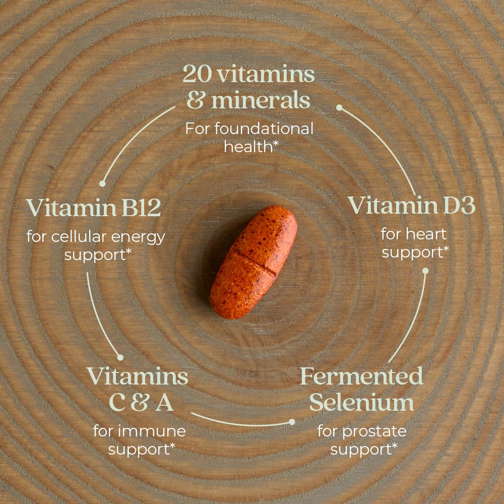 New Chapter One Daily Every Man's Multivitamin 55+ - Offers Eyesight, Immune System & Cellular Energy Support* - Contains Astaxanthin, Saw Palmetto & More - Gluten Free & Vegetarian - 96 Tablets