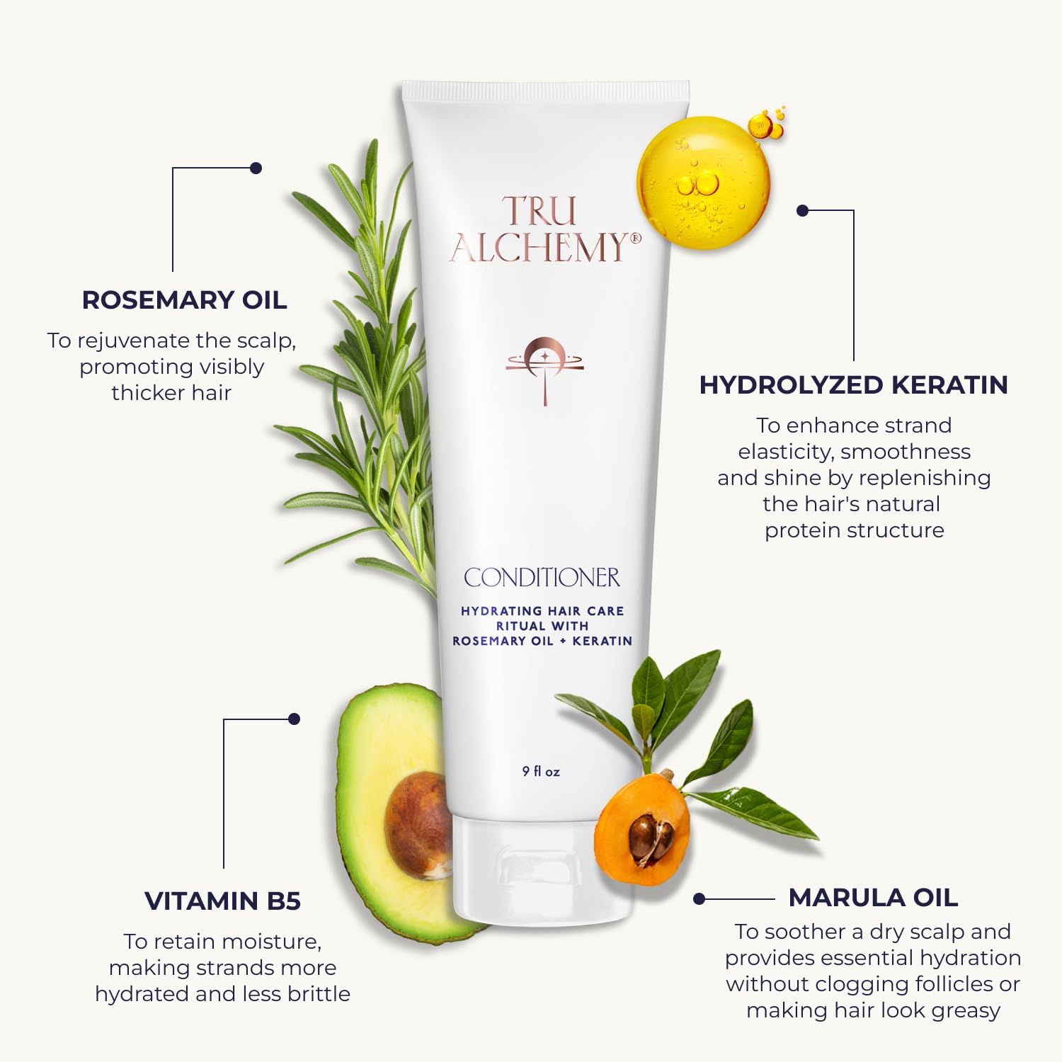 Tru Alchemy Shampoo & Conditioner - Best Shampoo and Conditioner for Dry Damaged Hair - Speed Up Hair Growth and Boost Volume, 9 fl oz.