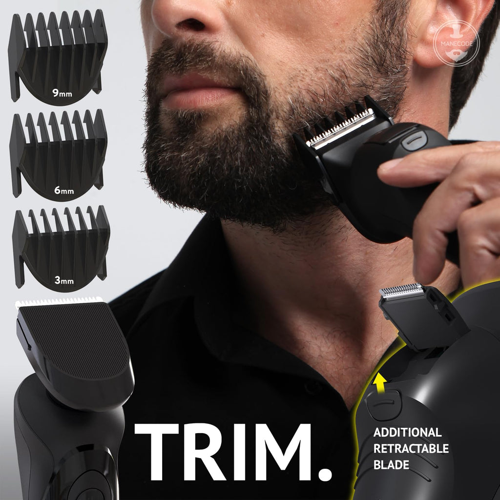 MANECODE® 7-in-1 Electric Razor for Men - Shaver with Floating 8 Contouring Technology® and IQ Cleaning Sensor®