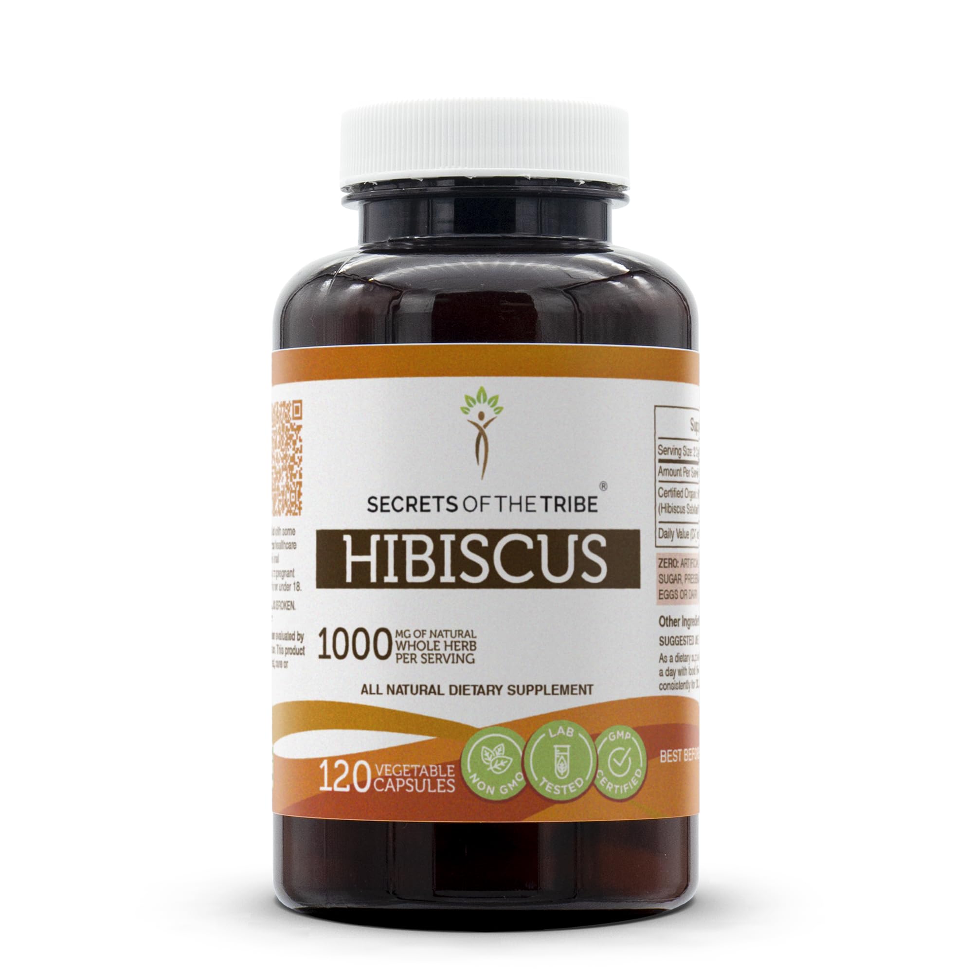 Secrets of the Tribe Hibiscus 120 Capsules, 1000 mg, Hibiscus Sabdariffa Dried Flower (120 Capsules)