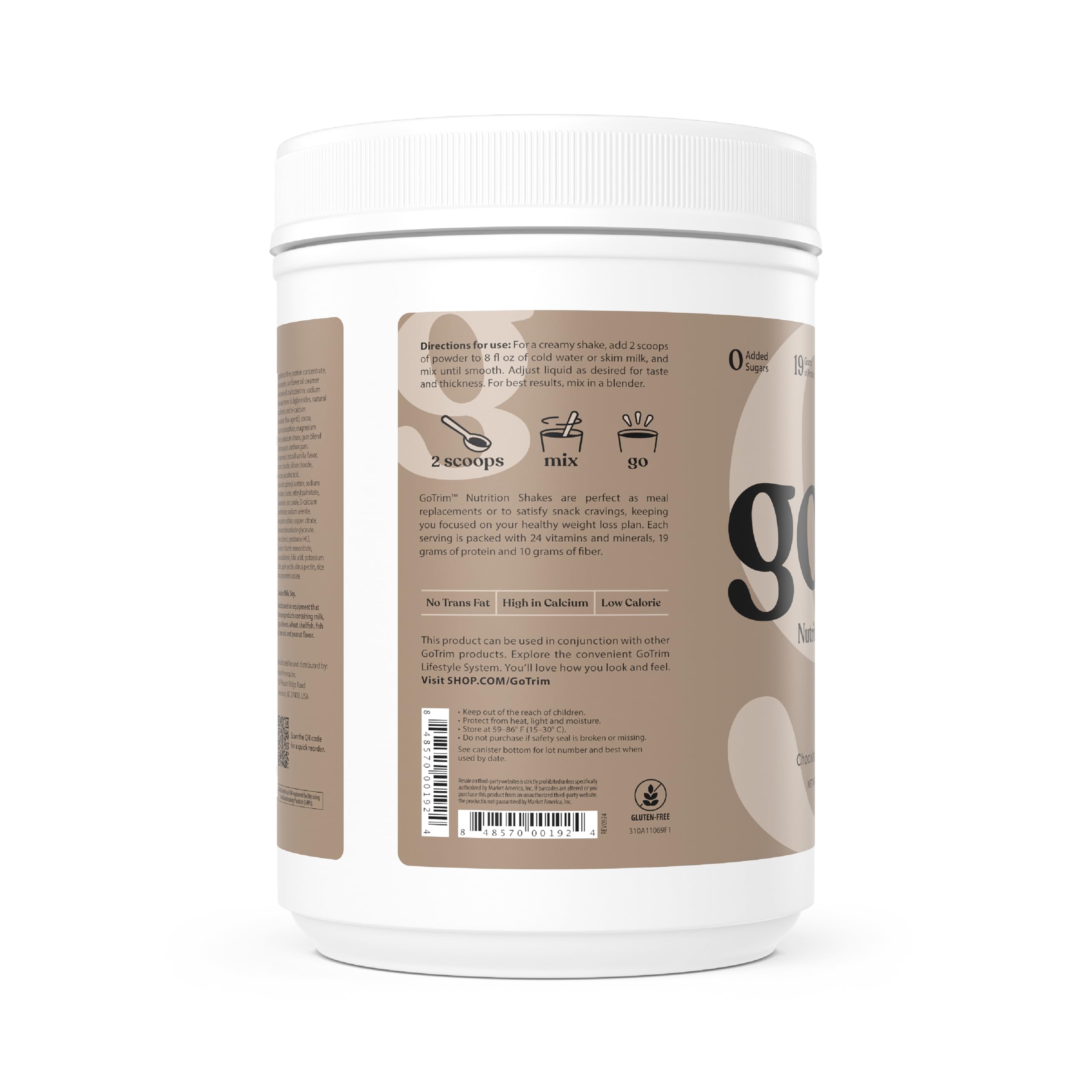 GoTrim Chocolate Protein Shakes Ready to Drink – High Protein, High Fiber, Meal Replacement, No Added Sugar, Gluten-Free, 14 Servings – Perfect for Weight Loss, Muscle Building, and Busy Lifestyles