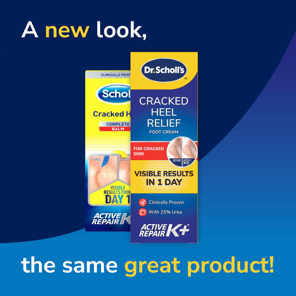 Dr. Scholl's Cracked Heel Complete Cream with Repair K+, 60ml - Moisturising Treatment Cream for Cracked Heels and Dry Skin with Keratin- 1 x 60 ml