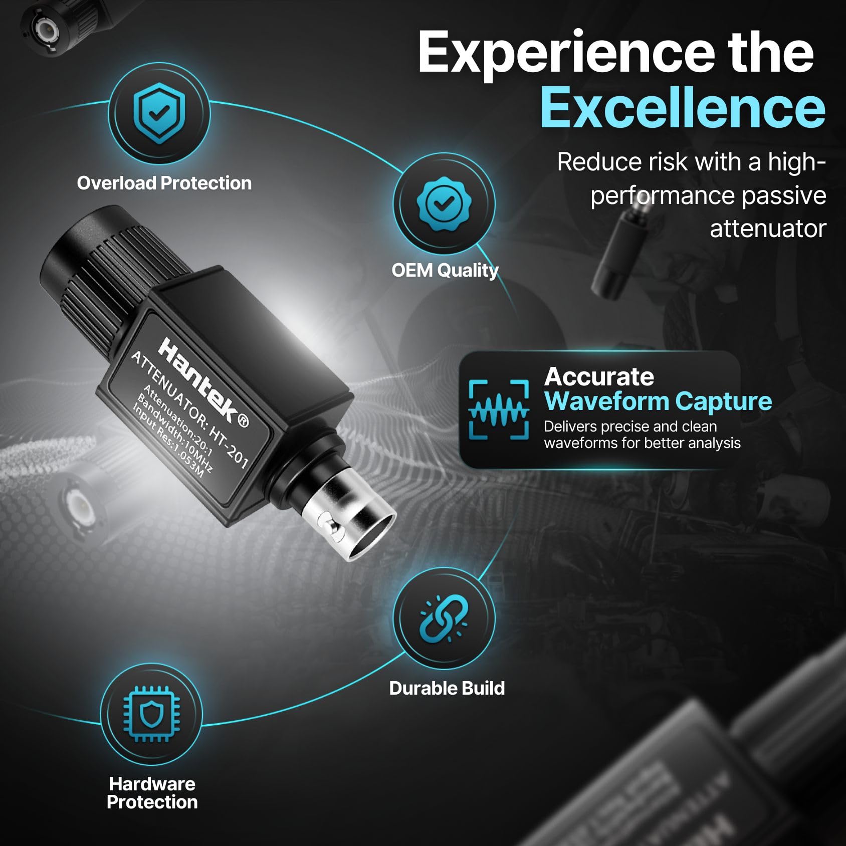 Hantek 20:1 Passive Attenuator For Pico Auto Scope Ignition WF UK, 300v Max (Original OEM Version) Injector and Primary Ignition Waveforms With Oscilloscope