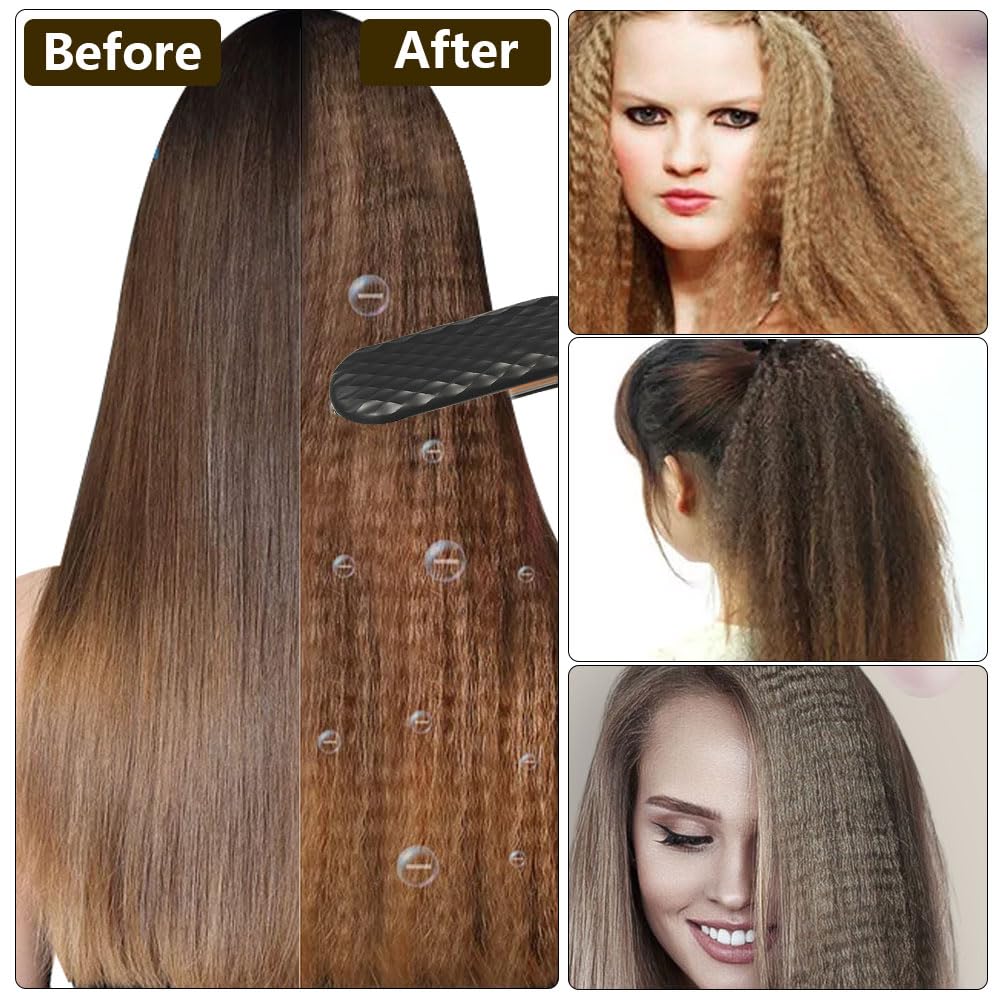 Vmxlso Hair Crimpers for Women,Hair Crimper with 4 Heat Setting, Crimper Hair, Rapid Heating Volumizing Crimping Tool Hair for Fluffy Hairstyle, Women Girls, UK Plug