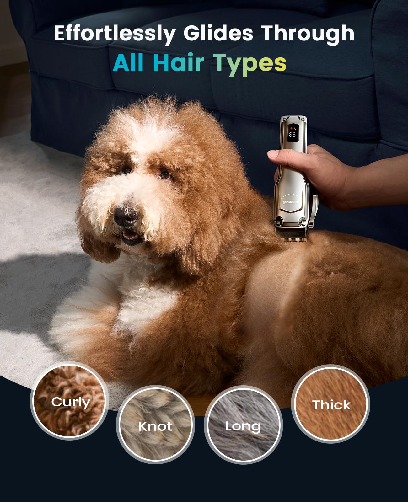 oneisall PC18 Dog Clippers for Grooming for Thick Coat