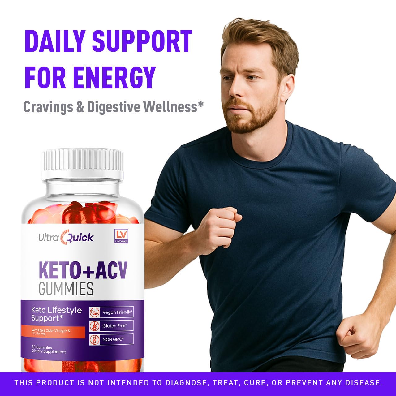 LIVORKA (5 Pack) Ultra Quick Keto ACV Gummies, UltraQuick KetoACVGummies 1050MG, UltraQuickKeto Plus ACV Gummys Support, UltraQuickKeto, UltraQuickKetoPlus Gummy, 300 Gummies for 5 Months