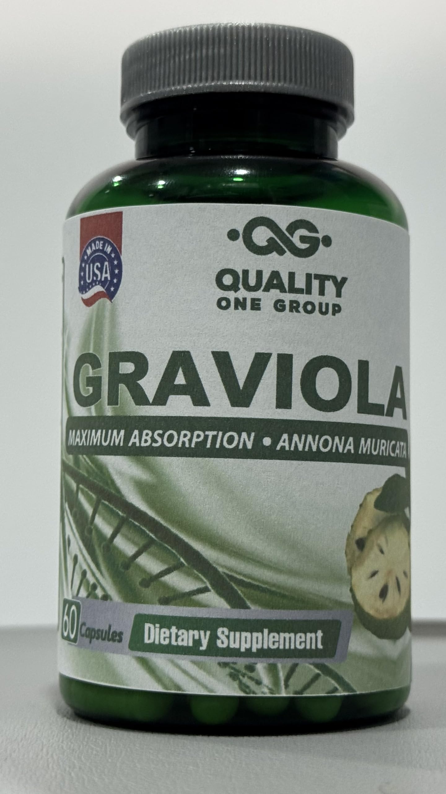 QUALITY ONE GRAVIOLA MAX - Pure Graviola Extract Supplement - Soursop (Annona muricata) -Immune System Booster & Antioxidants in Each Capsule of Pure Graviola (3 Units)