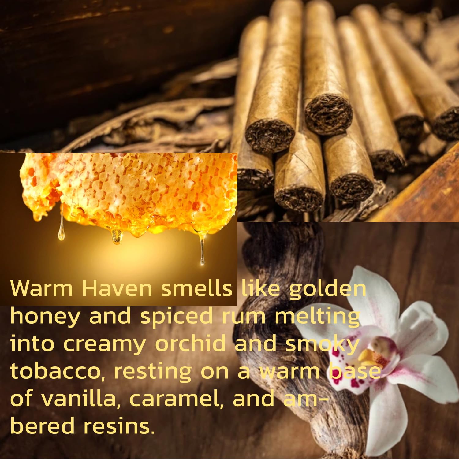 Liliya's Aroma Warm Haven Eau de Parfum – Holiday Fragrance with Honey, Cinnamon and Gourmand Vanilla Perfume, Woody Amber | Cozy Scent Long-Lasting | 3.4 Fl Oz