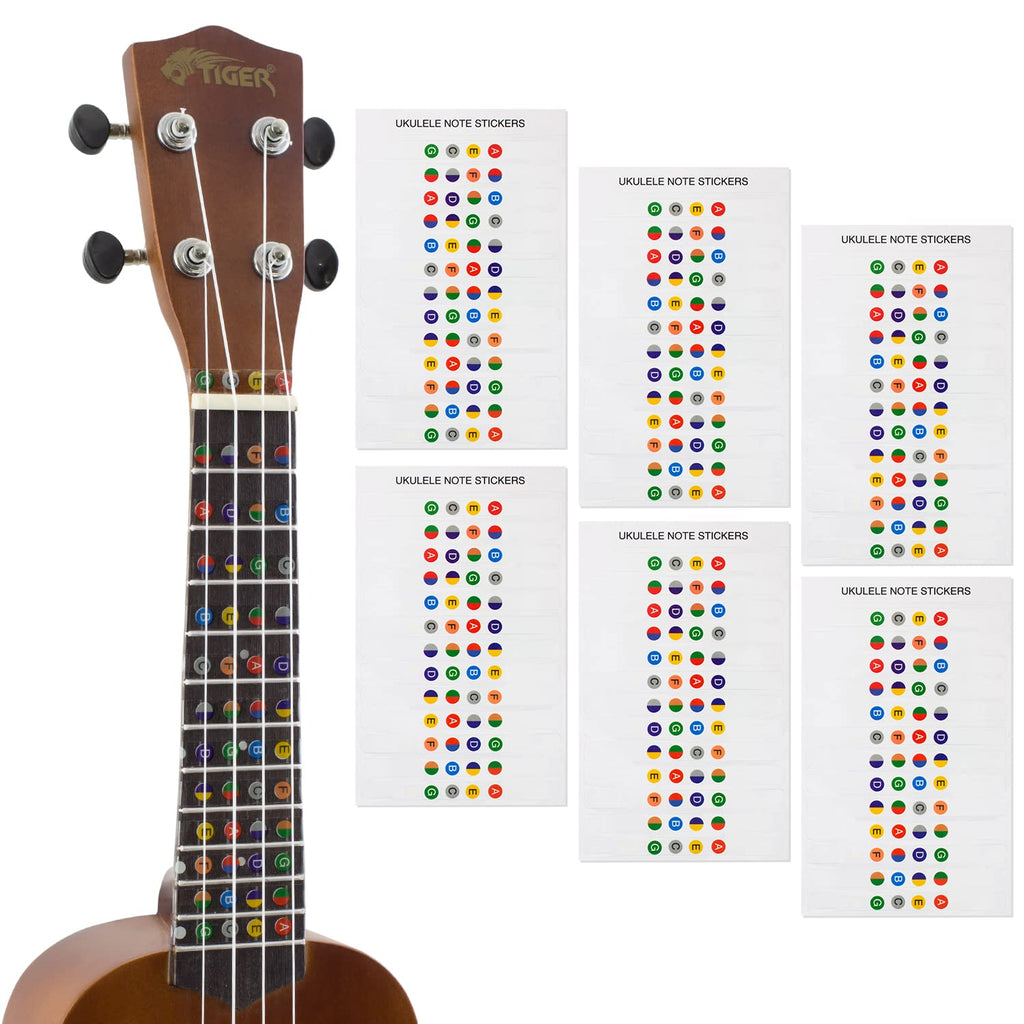 Tiger UKE-6-STICKER Ukulele Note Sticker Sheet for Beginners
