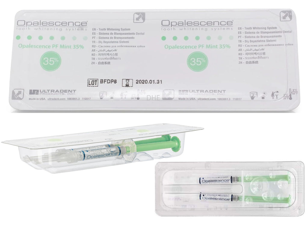 Opalescence 35% CP Mint - Gel Syringes Teeth Whitening - Refill Kit - Carbamide Peroxide Gel. Made by Ultradent. Tooth Whitening Refill Syringes 5197 (0.04 Fl Oz (Pack of 4))