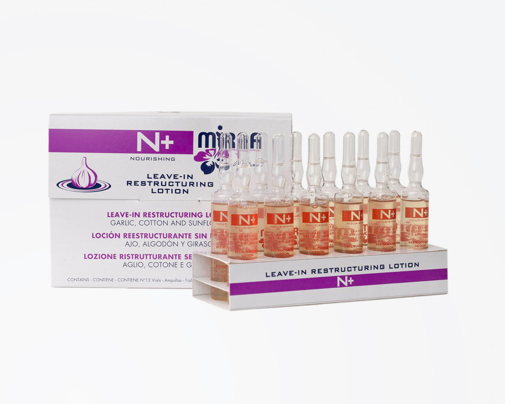 Mirna Professional Garlic Leave-In Restructuring Lotion w/Cotton and Sunflower 10ml x 12 vials