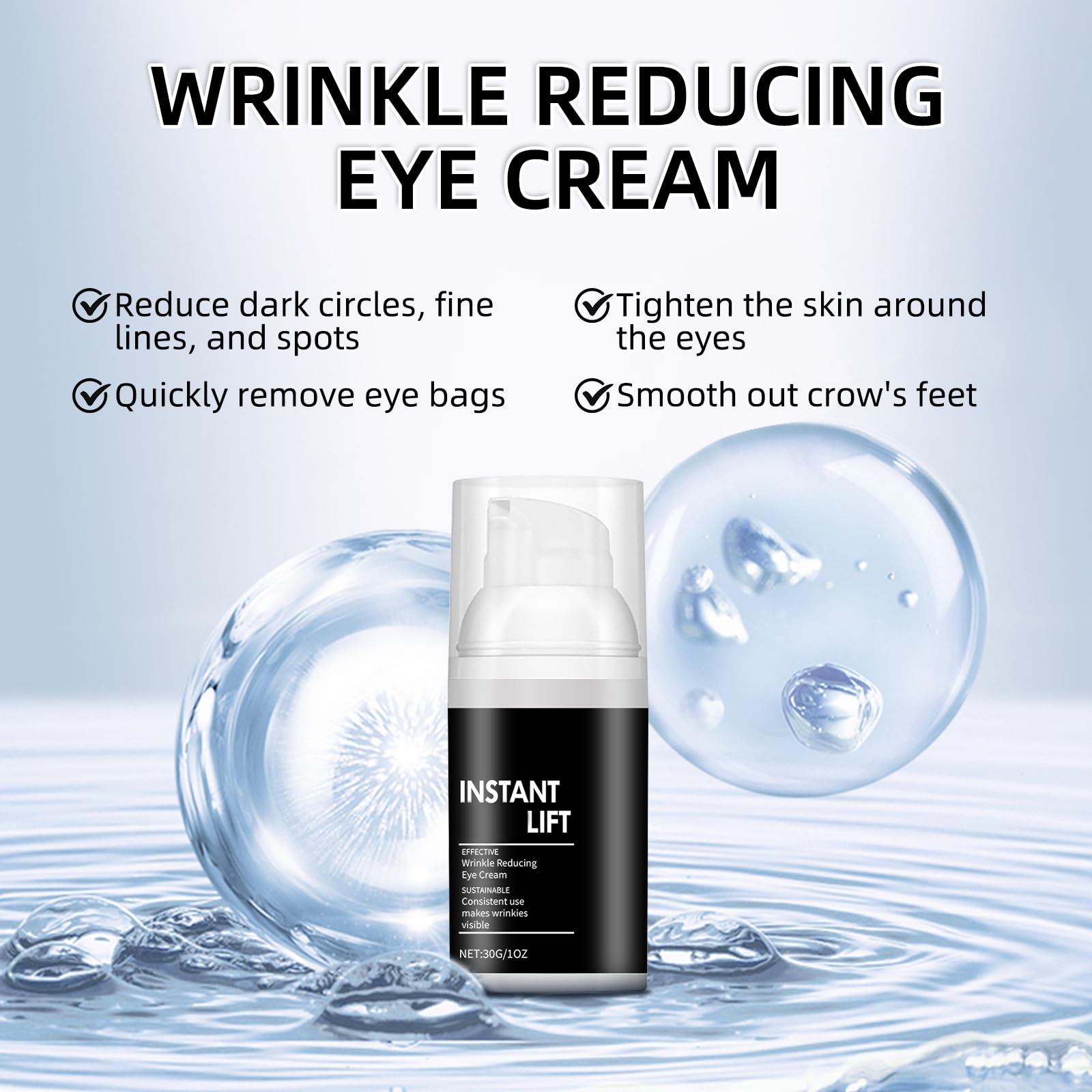Instant Lift Plus - Face Lift,Instant Eye Lift Cream for Puffiness and Bags Under Eyes,Instant Wrinkle Serum,Available on Face,Eye and Neck,Tightens Delicate Skin