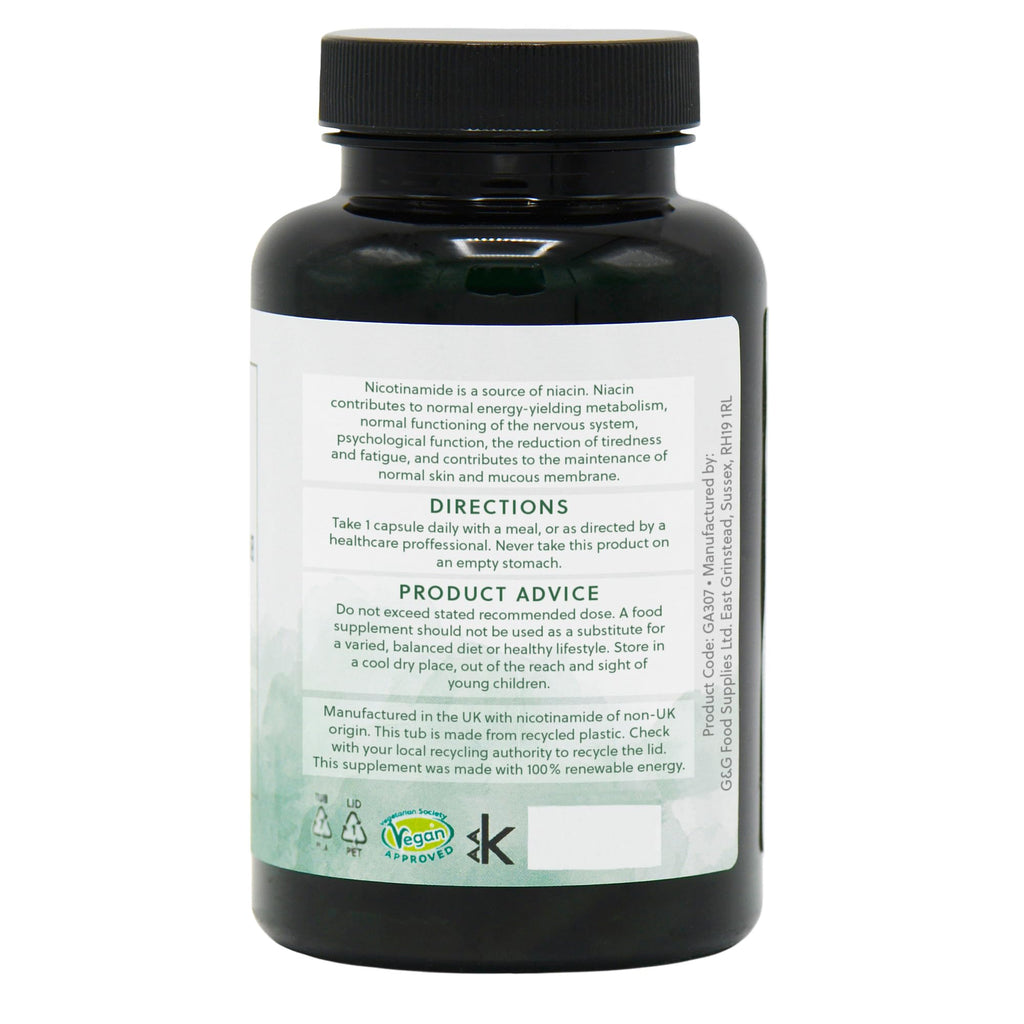 Vitamin B3 Nicotinamide 500mg - 120 Vegan Capsules