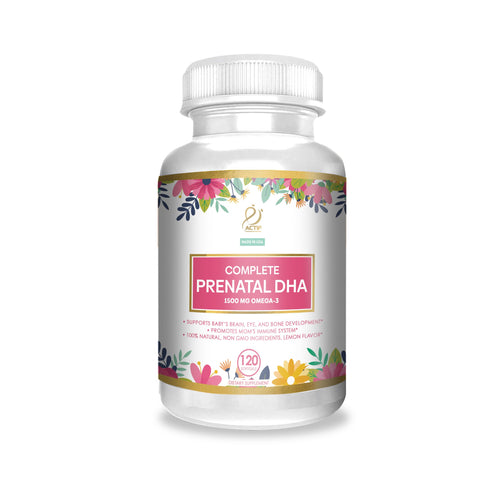 Actif Complete Prenatal DHA with 1500mg Omega-3, 100% Natural, Organic DHA, EPA, Omega 3 - Non-GMO, 90 Gummies