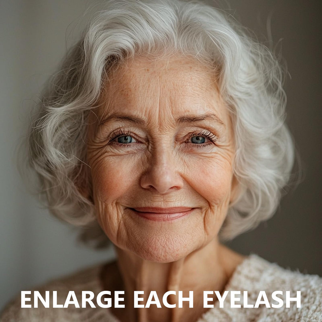 Black Mascara for Older Women 60 Plus - Telescopic Mascara Waterproof Specially Designed for Mature Women, Smudge-proof, Ultra-Precise Slim Adjustable Brush to Any Angle, Smudge-proof,No Clumps