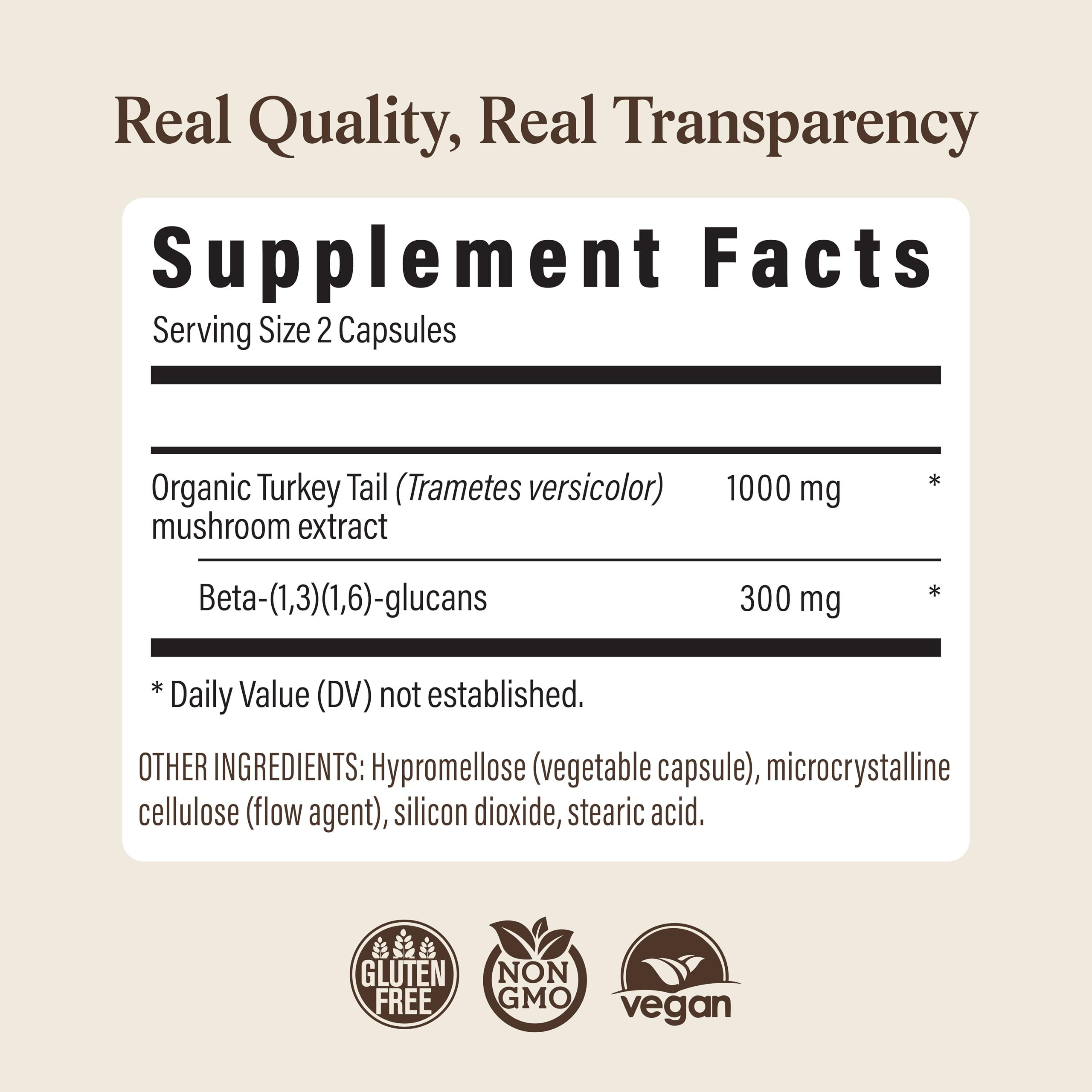 Real Mushrooms Turkey Tail Capsules – Organic Mushroom Extract for Daily Wellness, Gut Harmony, Energy Support – Vegan, Non-GMO, No Fillers – Turkey Tail Extract 200 Count Mushroom Supplement