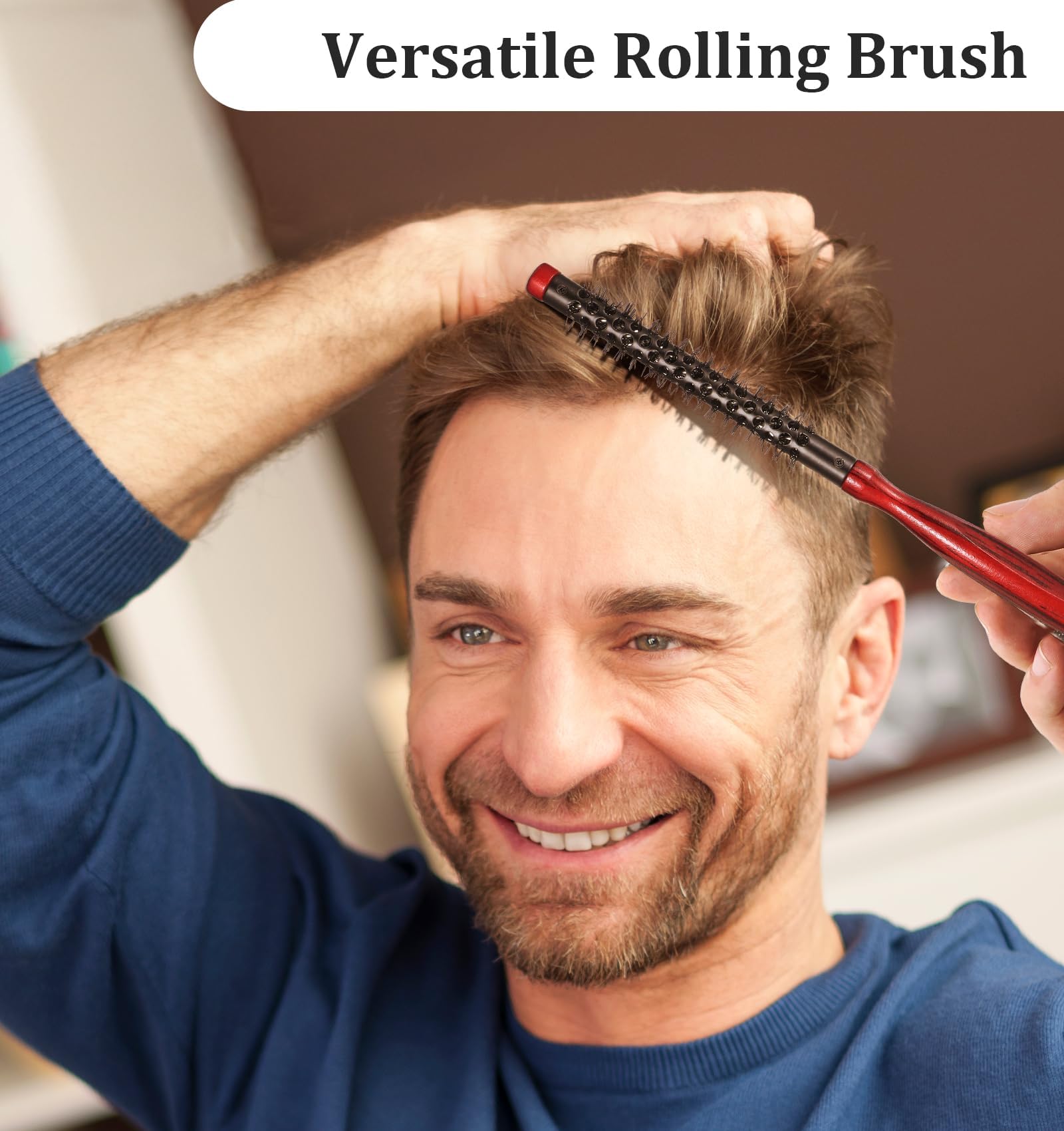 Small Round Hair Brush, Small Round Brush, Curling Brushes for Short Hair, Women Blow Dry Fine Thin Short to Medium Hairs (1.7 Cm)
