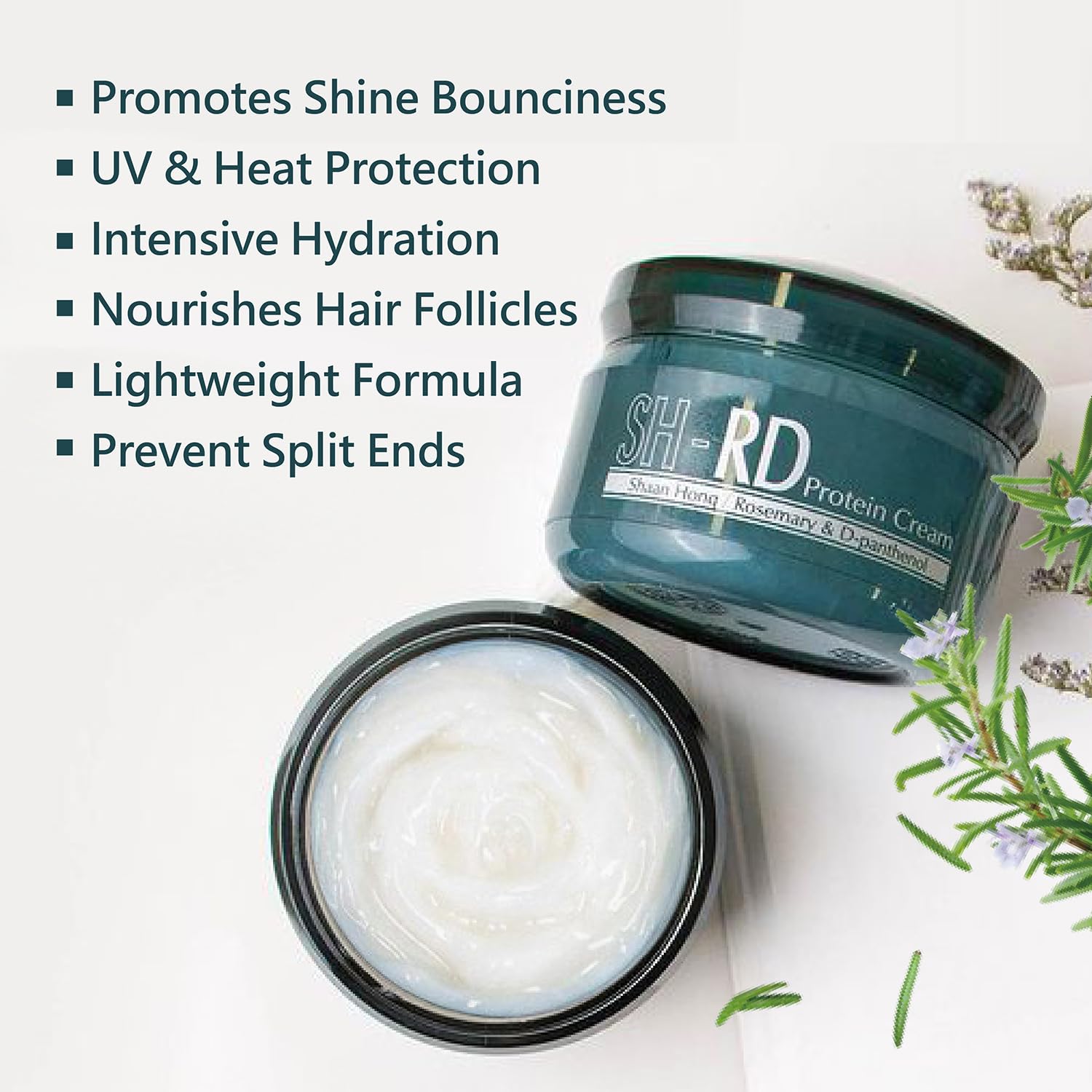 SH-RD Protein Cream for Dry Damaged Hair | Protein Leave-In Conditioner to Restore, Revitalize and Repair Split Ends | Conditioning Hair Cream for All Hair Types - 5.1oz/150ml