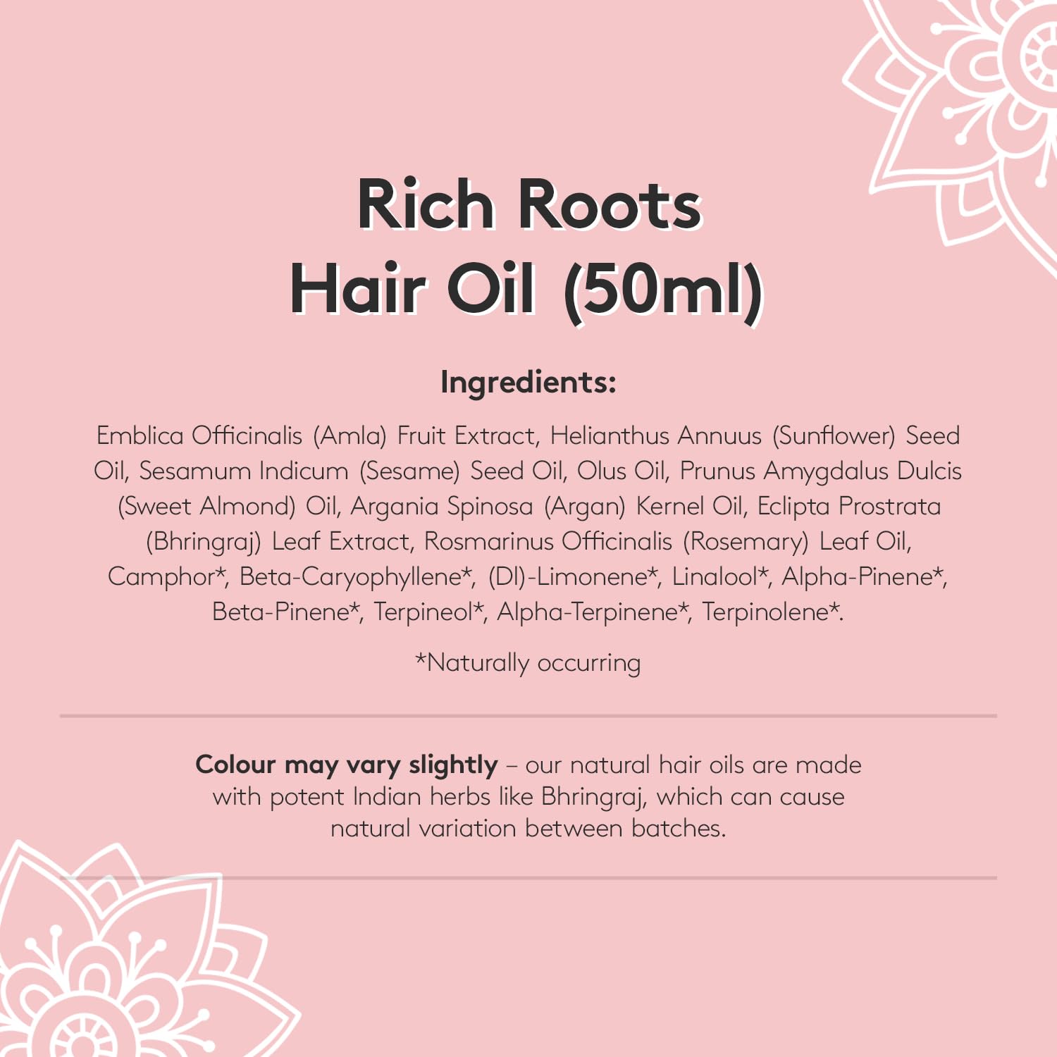 Delhicious Amla Hair Oil & Rosemary Oil for Hair Growth - Rich Roots Hair Loss Treatment for Thinning Hair - Dry Scalp Treatment with Argan Oil - Ayurveda Scalp Oil - Vegan, Sulfate Free - 50ml