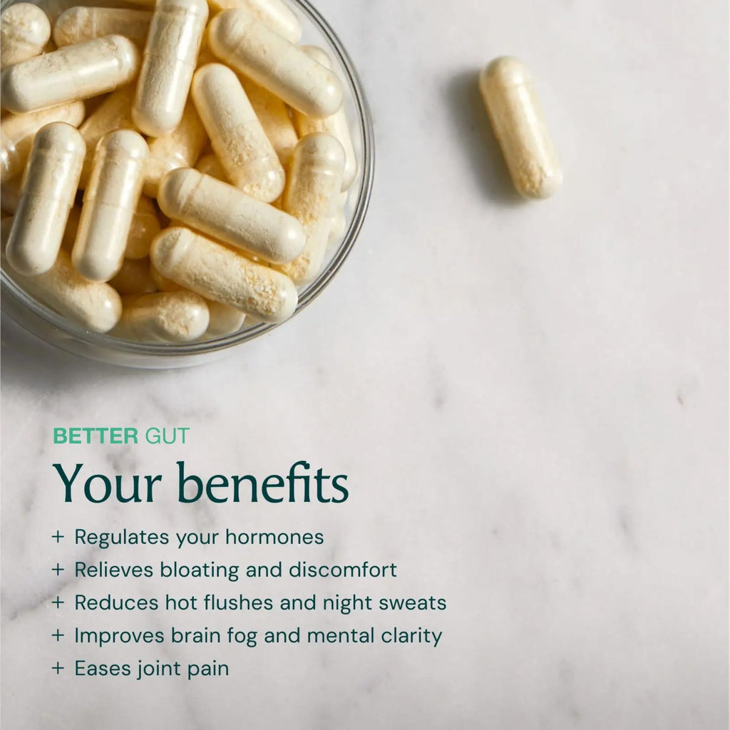 The Better Menopause | Better Gut Advanced Biotic Supplement for Women 35+ | One Month Supply