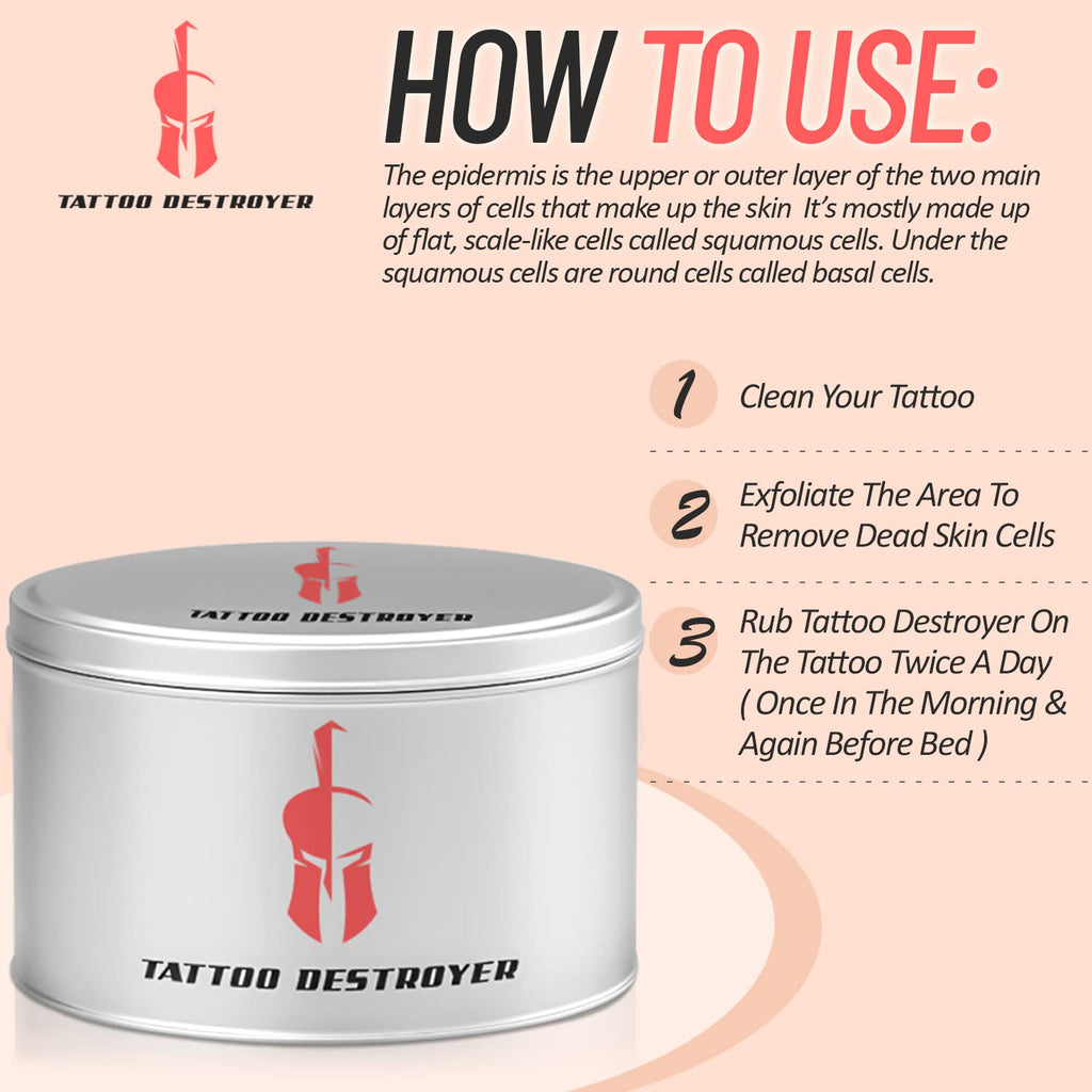 Tattoo Removal Cream Natural Fading system wrecking balm 2 week spartan perform