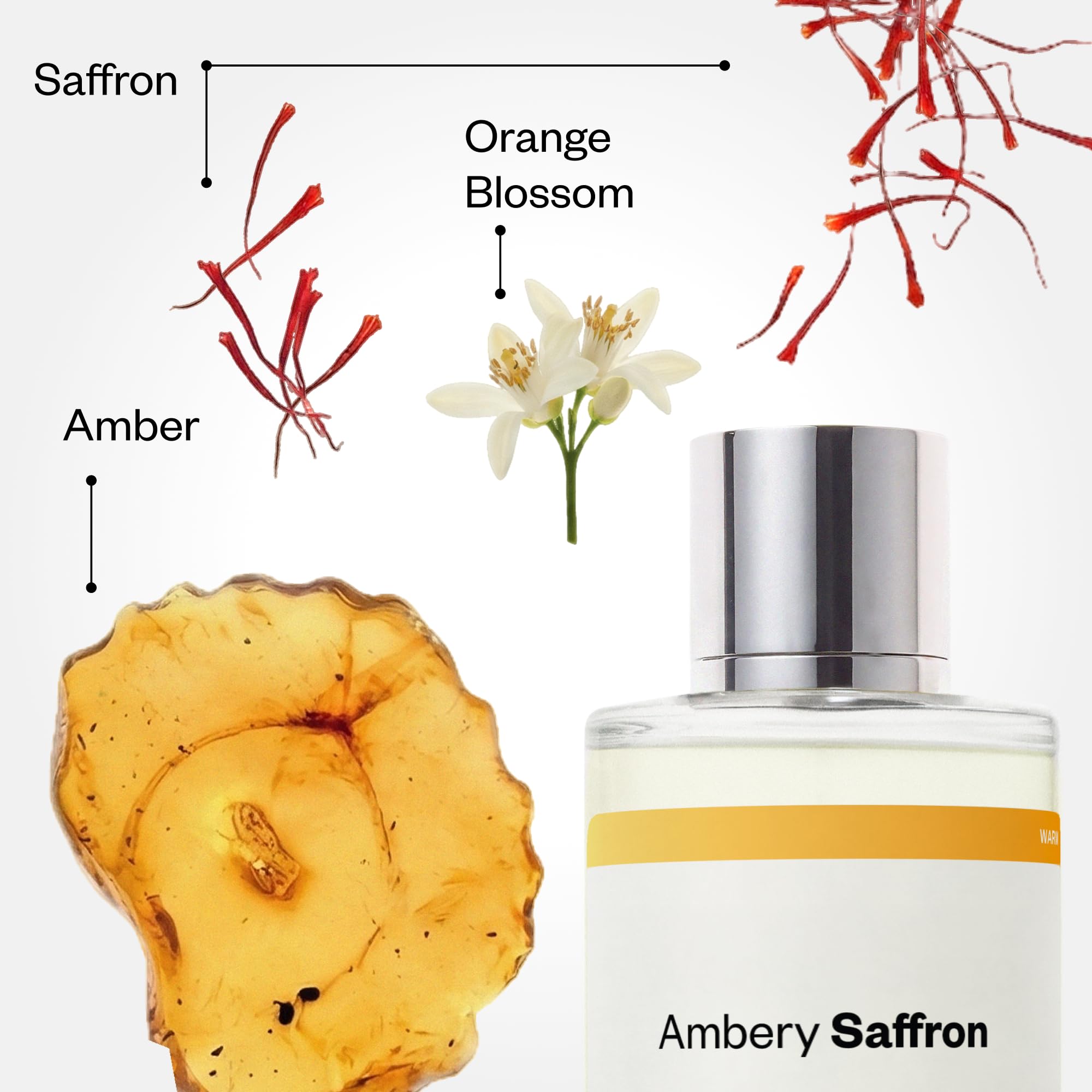Dossier - Ambery Saffron - Eau de Parfum - Inspired by Baccarat Rouge 540 - Long-Lasting Fragrance - Unisex - 3.4 fl oz (100ml)