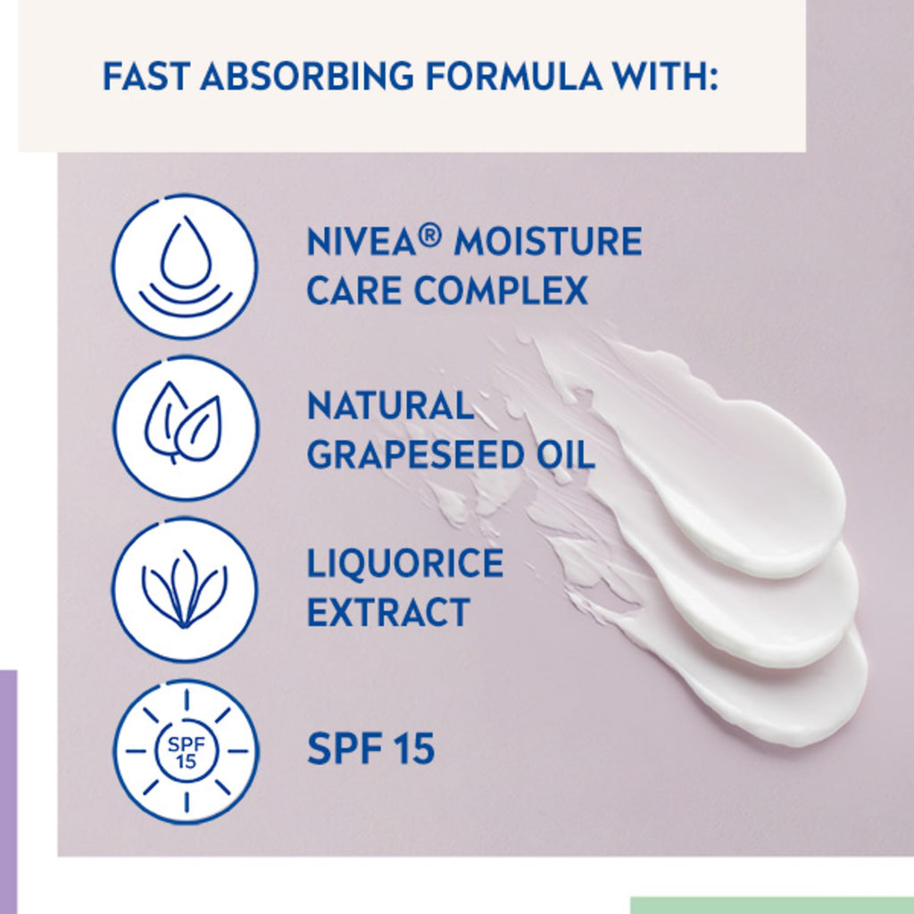 NIVEA Sensitive Day Cream (50 ml), Face Cream and Moisturiser with SPF 15 for Sensitive Skin, Summer Skin Care Essentials, Sensitive Moisturising Cream