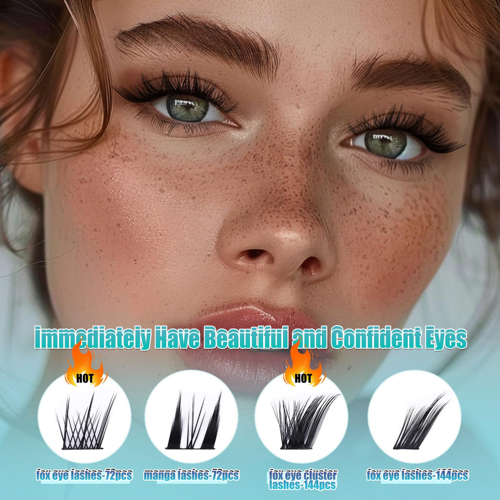 Obeyalash Cat Eye Cluster Lashes C Curl Wispy Lash Clusters Natural Look