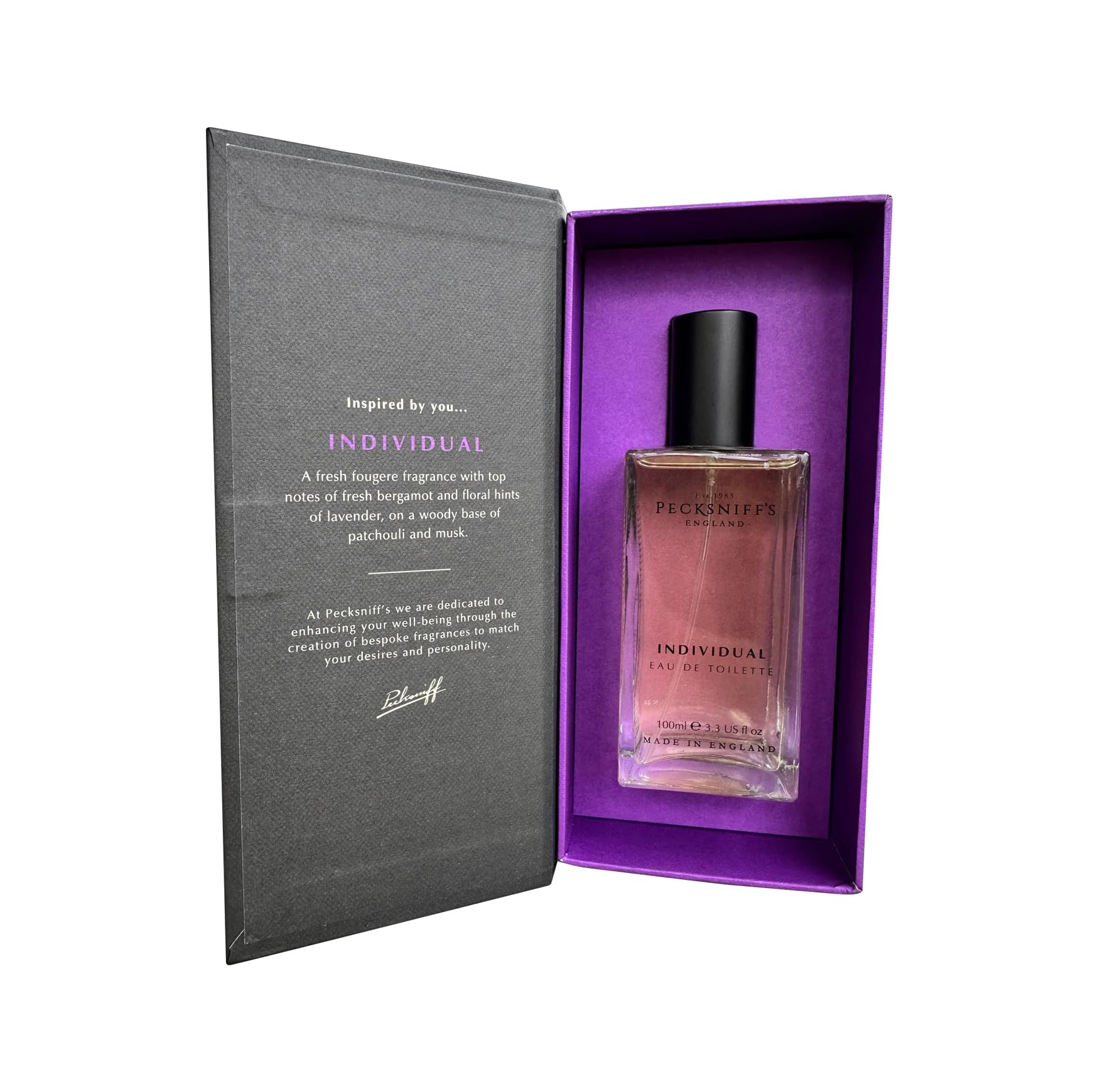 Pecksniff's Men’s Eau de Toilette – Individual Scent, 100ml/3.3 fl oz Cologne – Bold, Masculine Fragrance in Spray Bottle