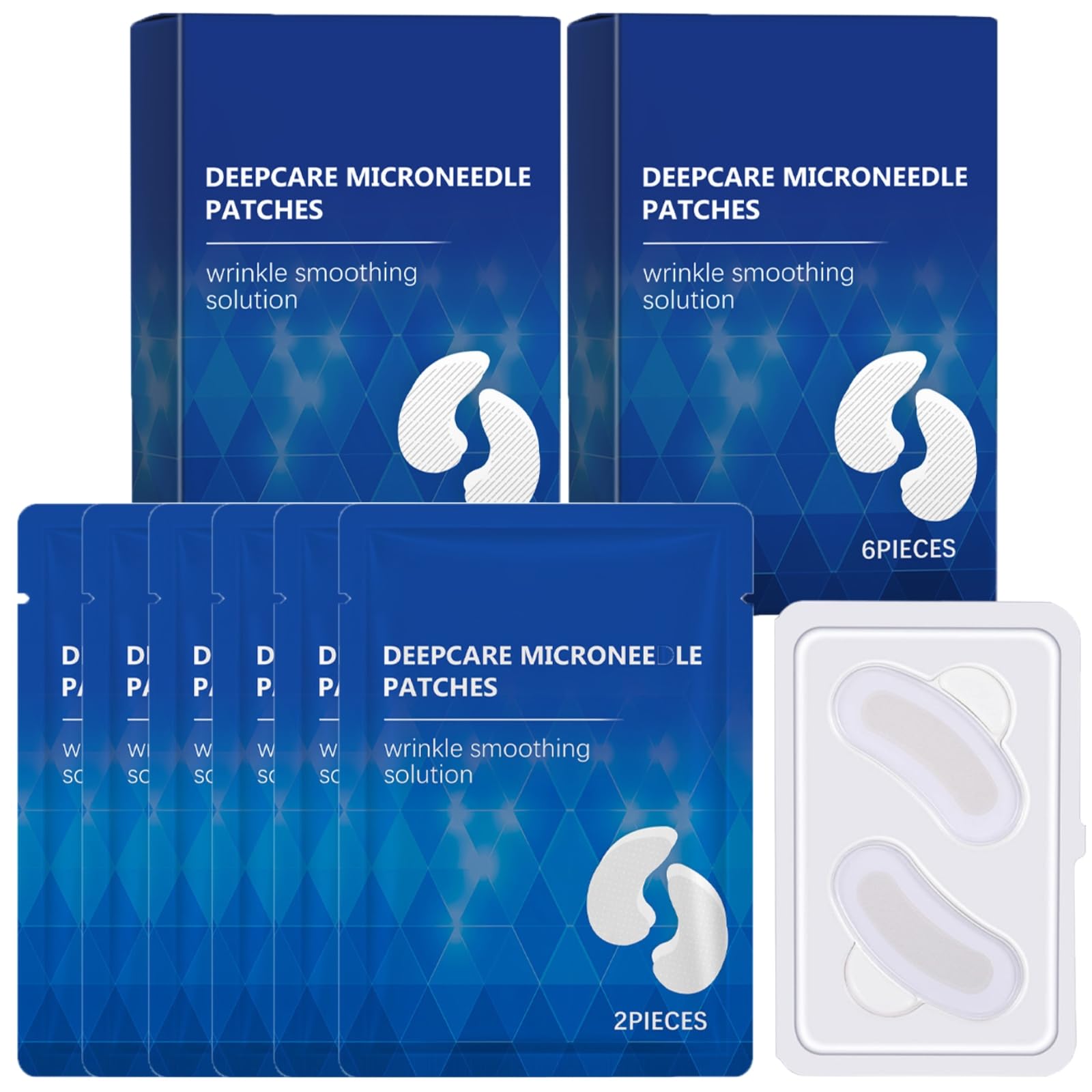 Pack of 6 Micro Needle Patches,Nano Microneedle Patch for Under Eye,Anti Wrinkle Eye Patches with Hyaluronic Acid & Glycerin, Eye Care Dissolving Microneedle Eyes Patches for Dark Circles & Puffy Eyes