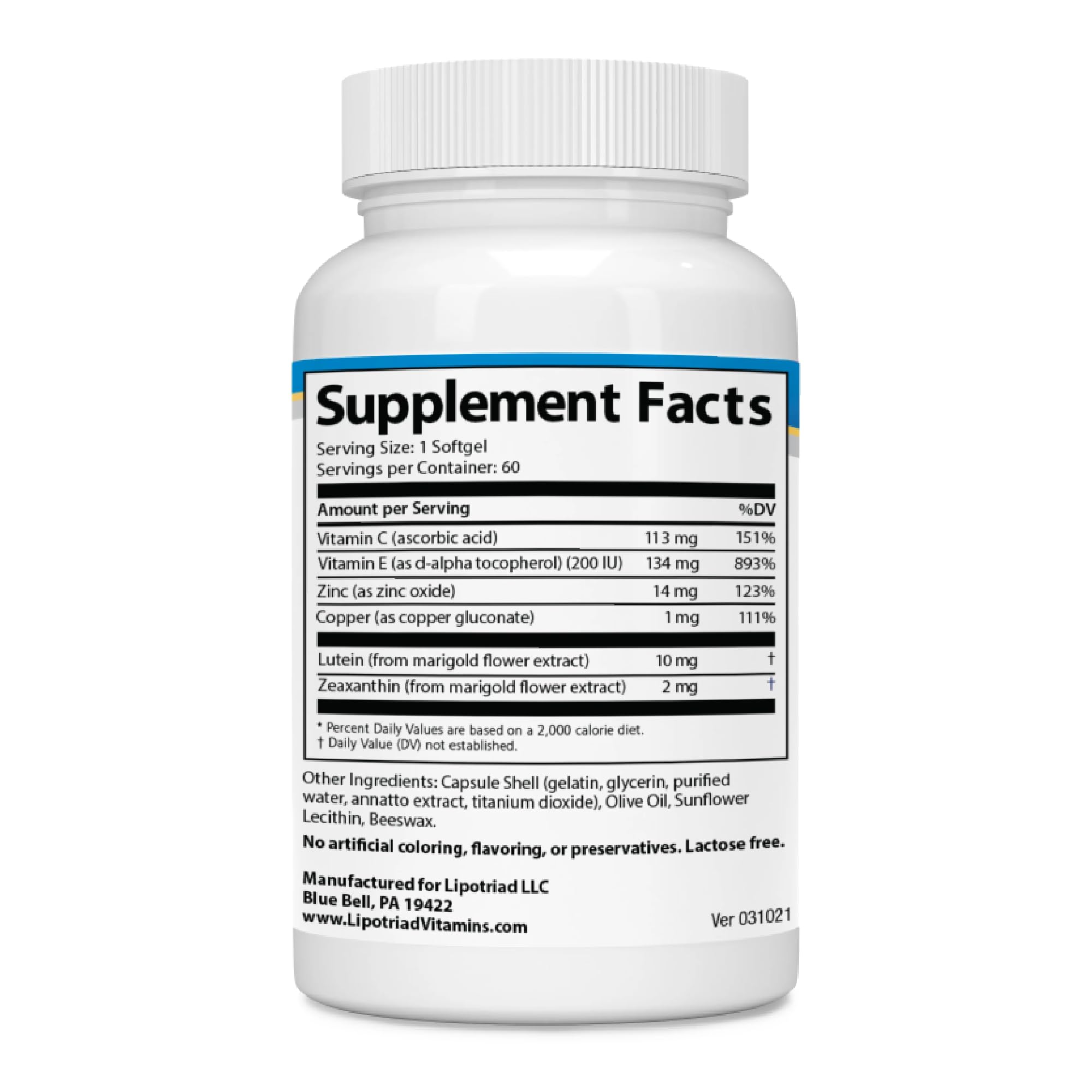 Lipotriad Visionary Eye Vitamins, 60 Capsules, 30-Day Supply