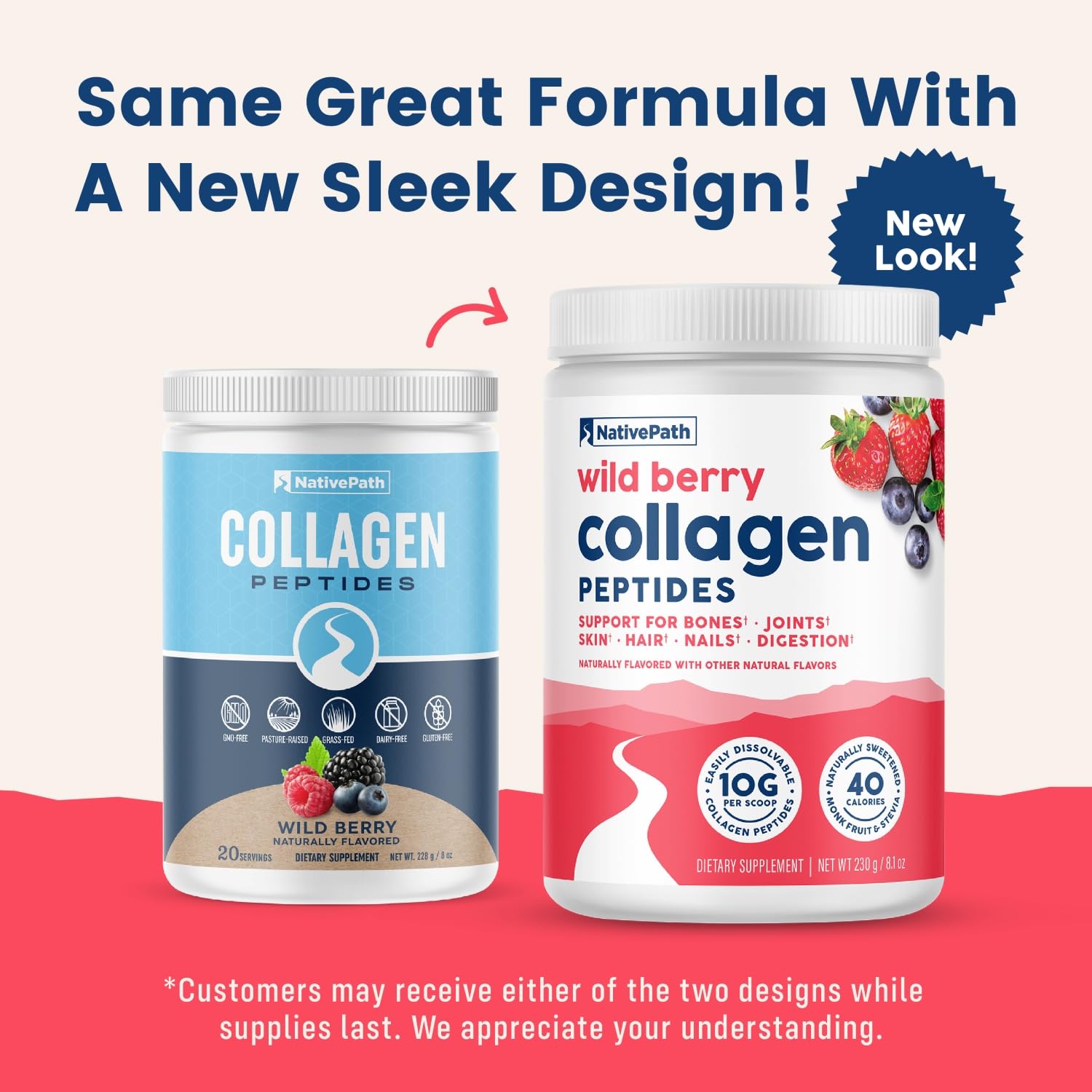 NativePath Collagen Peptides, Wild Berry, Grass-Fed, 20 Servings