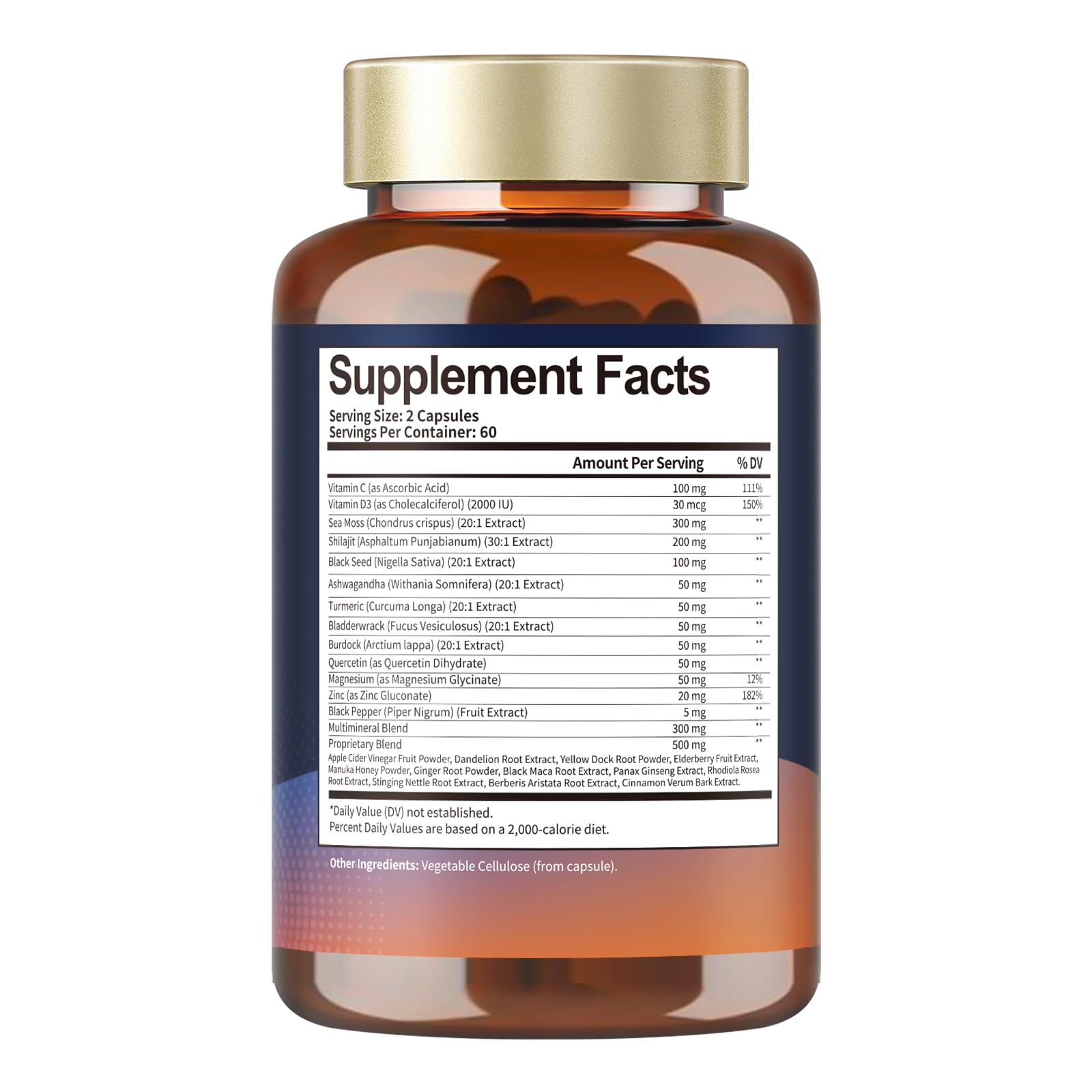 Totaria 25-in-1 Sea Moss Capsules, 120 Capsules per Bottle, 2 Bottles