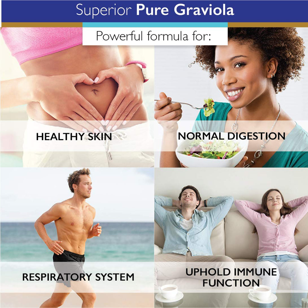 Superior Labs Graviola 1200mg, Pure Natural Non-GMO Herbal Antioxidant, Immune & Respiratory Support, Promotes Healthy Skin, Cell Growth & Balanced Mood, High-Potency Extract, 120 Veg Capsules
