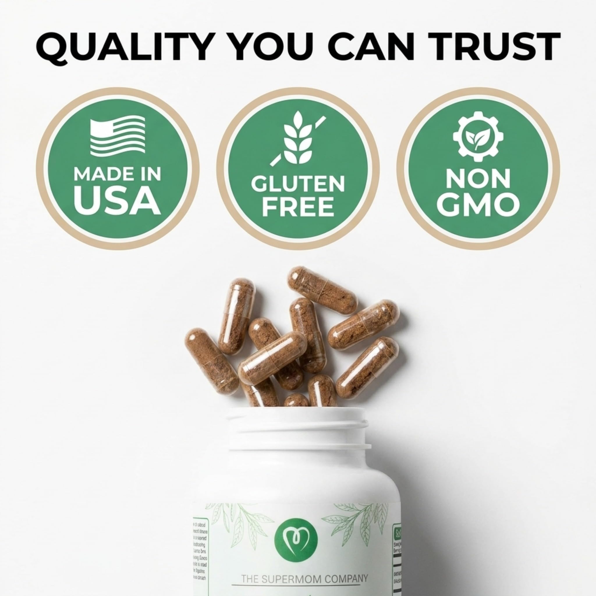 The Supermom Company Quinine Cinchona Bark Extract 1000 mg – Herbal Supplement for Muscle & Leg Cramp Relief, Digestive Support & Immune Health – 120 Capsules, Non-GMO, Made in USA
