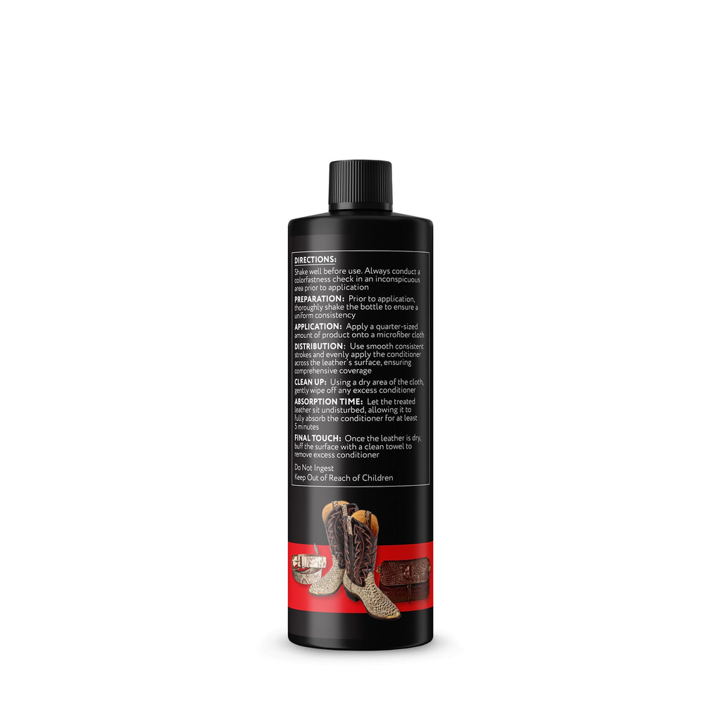 Exotic Leather Conditioner for Boots — 3-in-1 Cleaner, Conditioner & Protectant for Ostrich, Python, Lizard, Caiman & Snakeskin, Leather Boot Care Kit for Cowboy Boots, 8 fl oz Spray, Made in USA
