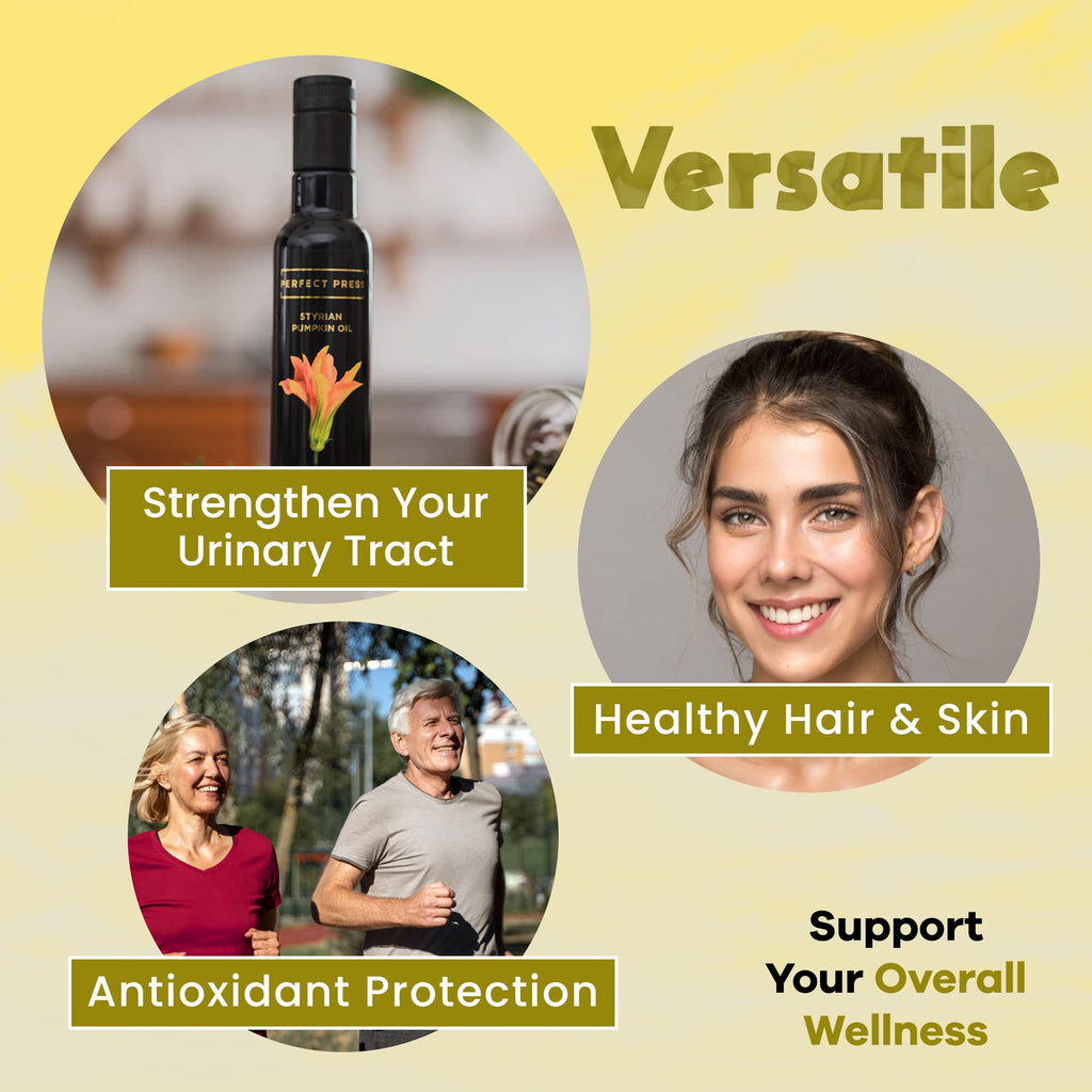 Activation Products, Perfect Press Styrian Pumpkin Oil – Powerful Antioxidant Pumpkin Seed Supplement – Organic, Vegan Liquid Pumpkin Seed Oil for Prostate, Bladder and Kidney Health, 250ml / 8 Fl.Oz.