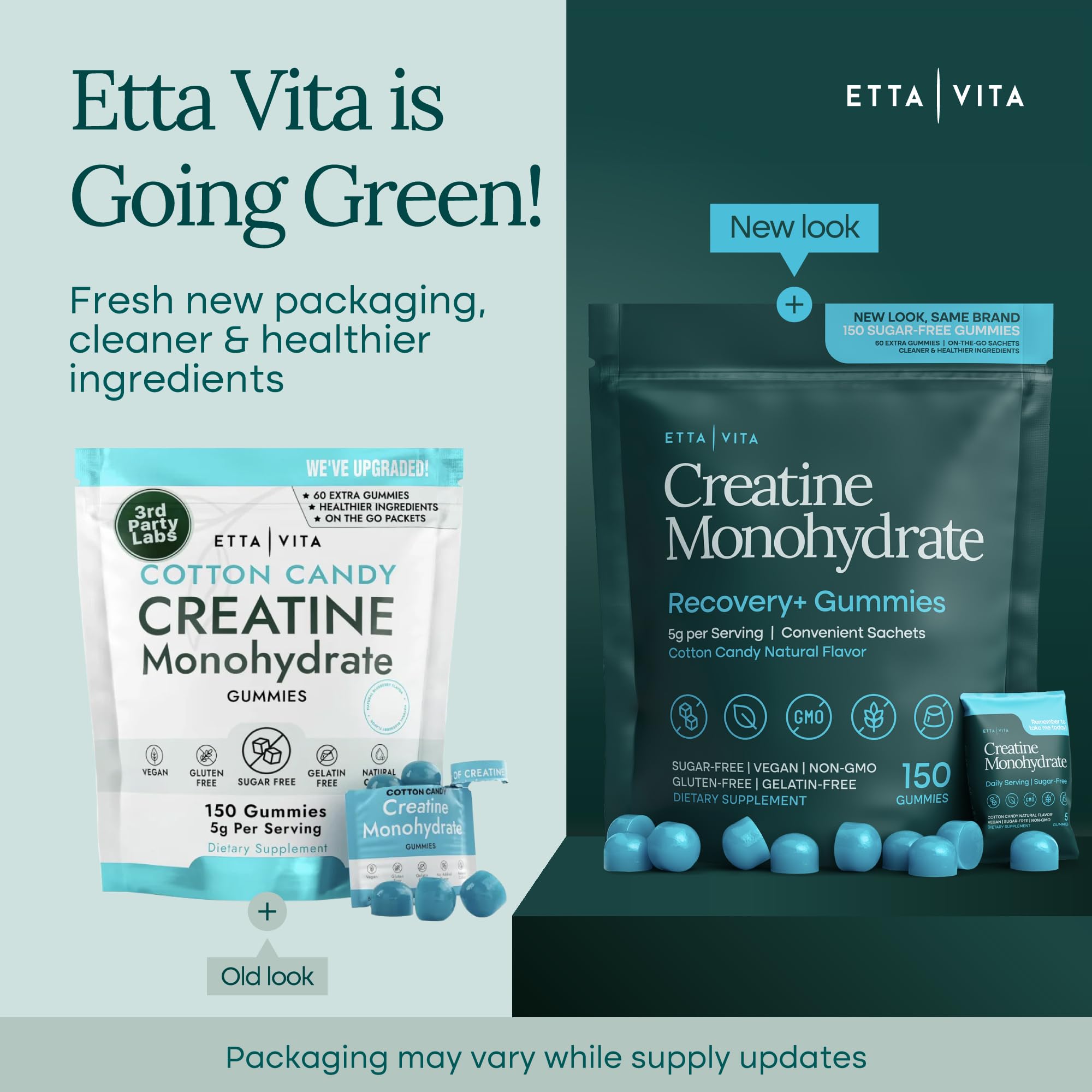 Sugar-Free Creatine Monohydrate Gummies (5g Per Packet) - Potent Creatine Gummies for Men & Women, Supplement for Muscle Support, Cognitive Function - Non-GMO, Gluten-Free, Mucuna Pruriens