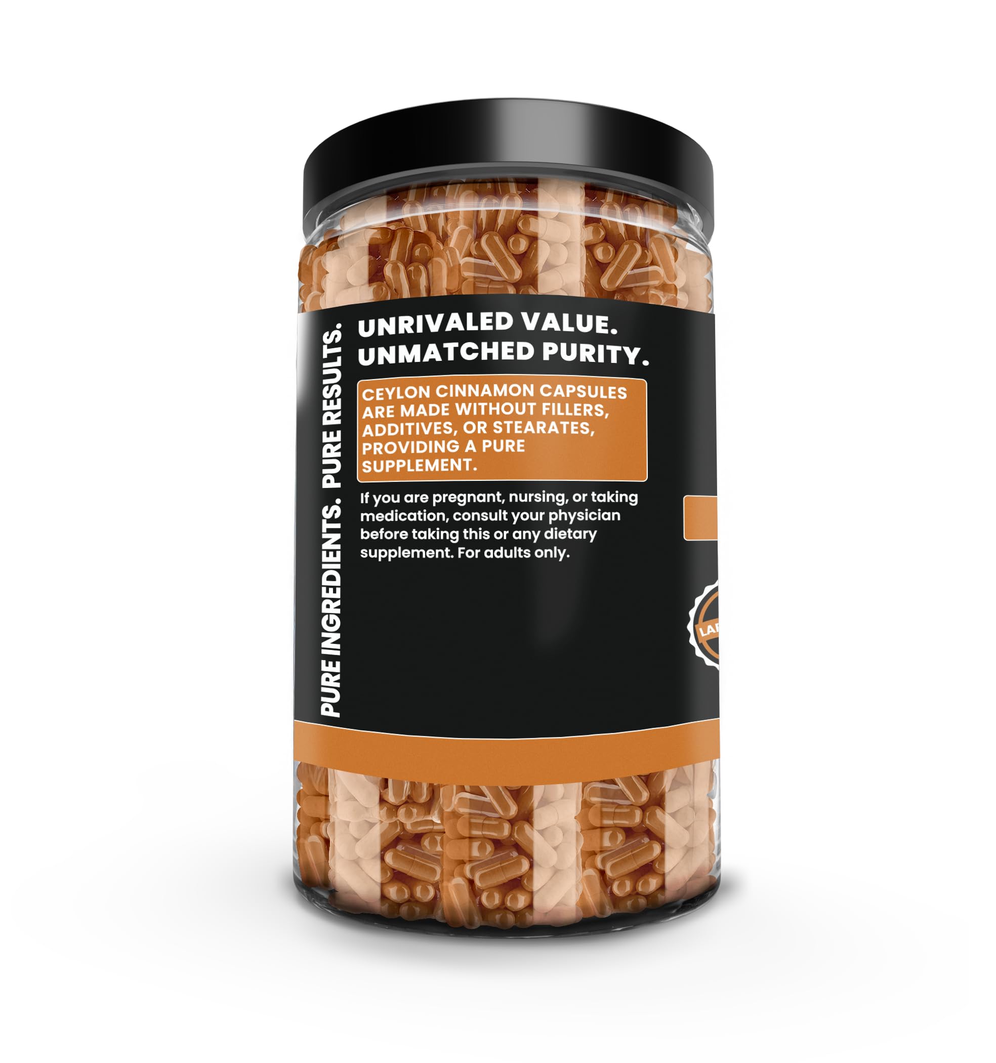 PURE ORIGINAL INGREDIENTS Ceylon Cinnamon (730 Capsules) No Magnesium or Rice Fillers, Always Pure, Lab Verified