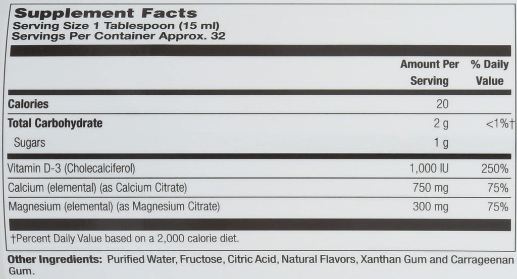 DYNAMIC HEALTH VitaLiquids Bone Support - Calcium Magnesium Supplement w/ Vitamin D - Supports Strong Bones w/ Calcium Citrate, Vitamin D3, Blueberry Flavor, Vegan, Gluten Free, 32 Servings, 16oz