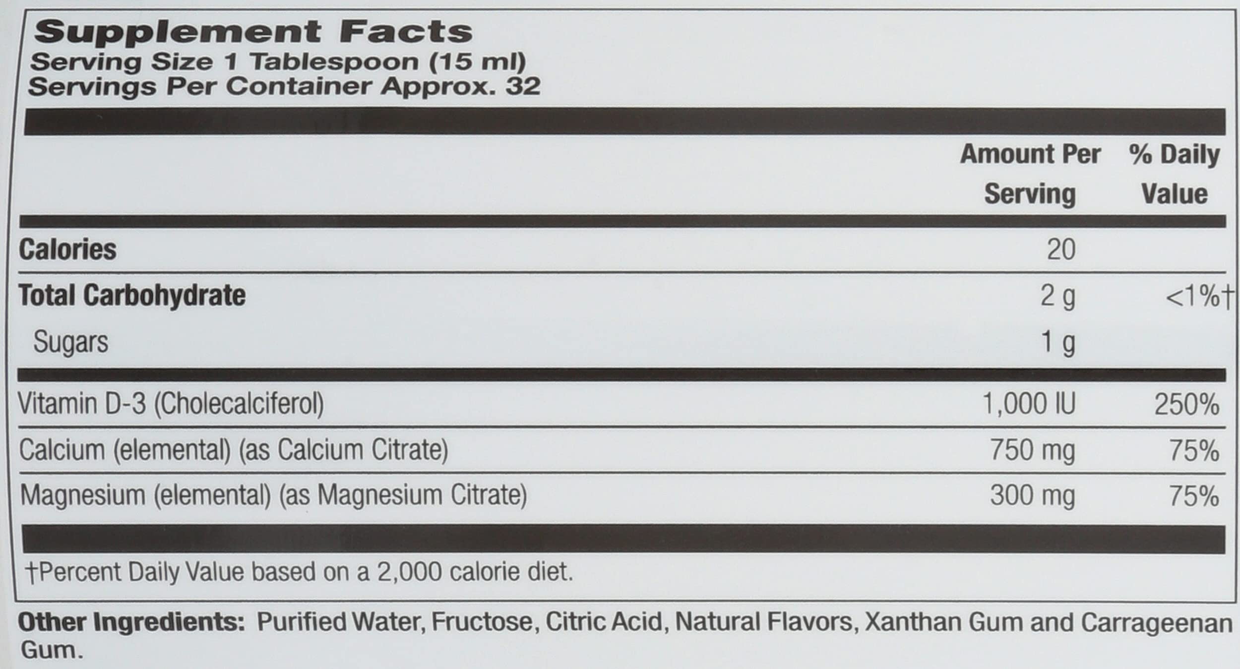 DYNAMIC HEALTH VitaLiquids Bone Support - Calcium Magnesium Supplement w/ Vitamin D - Supports Strong Bones w/ Calcium Citrate, Vitamin D3, Blueberry Flavor, Vegan, Gluten Free, 32 Servings, 16oz