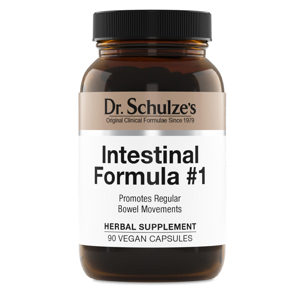 Dr. Schulze's Intestinal Formula #1 - Bowel Movement Supplement for Colon Health Support - Bloating & Constipation Relief- Intestinal Cleanse - All-Natural - Plant-Based - Vegan - 90 Count