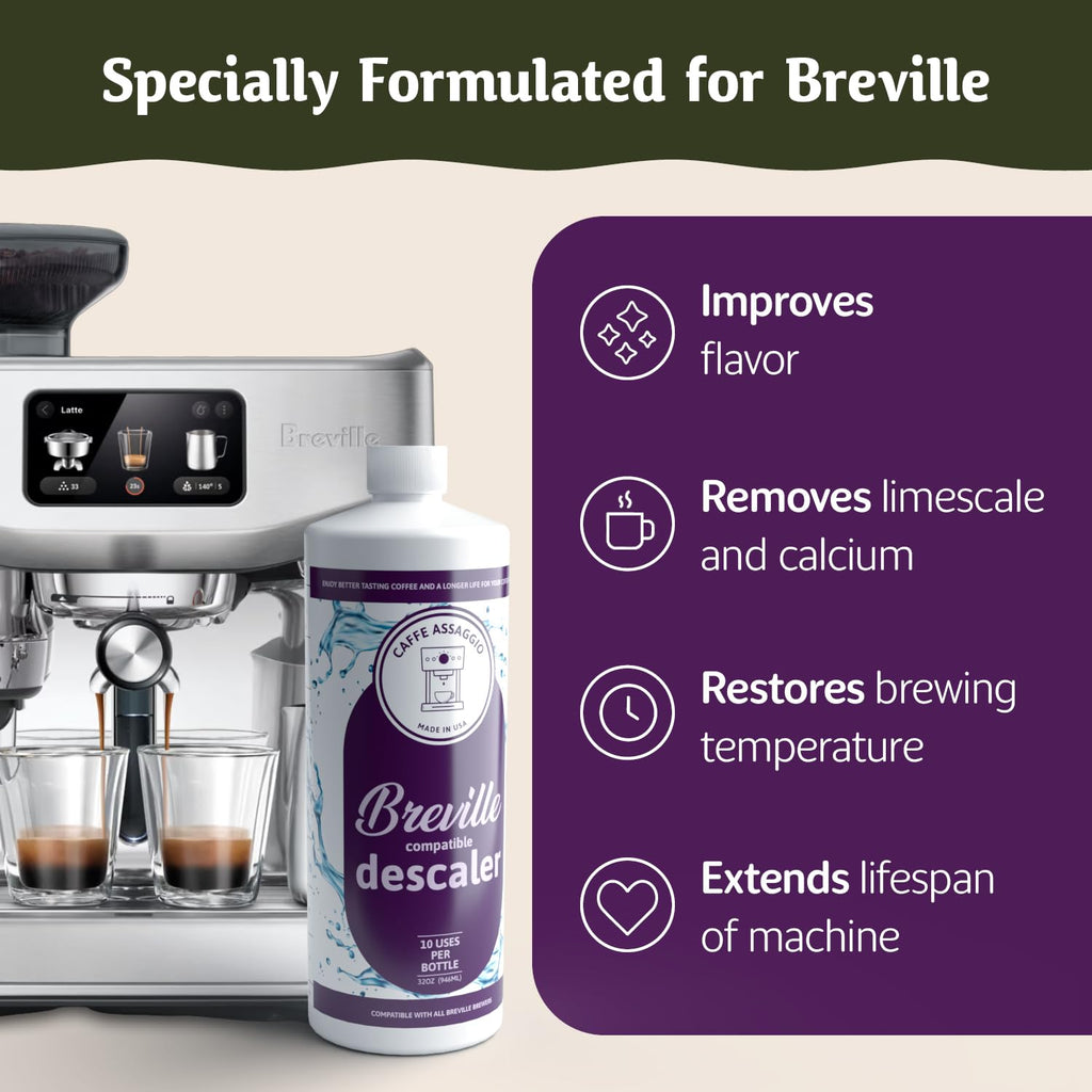 Breville Descaler (10 Uses) Specially Formulated to Descale and Clean Your Breville Espresso Machine Carbon Friendly Descaling Kit 2.5 Year Supply