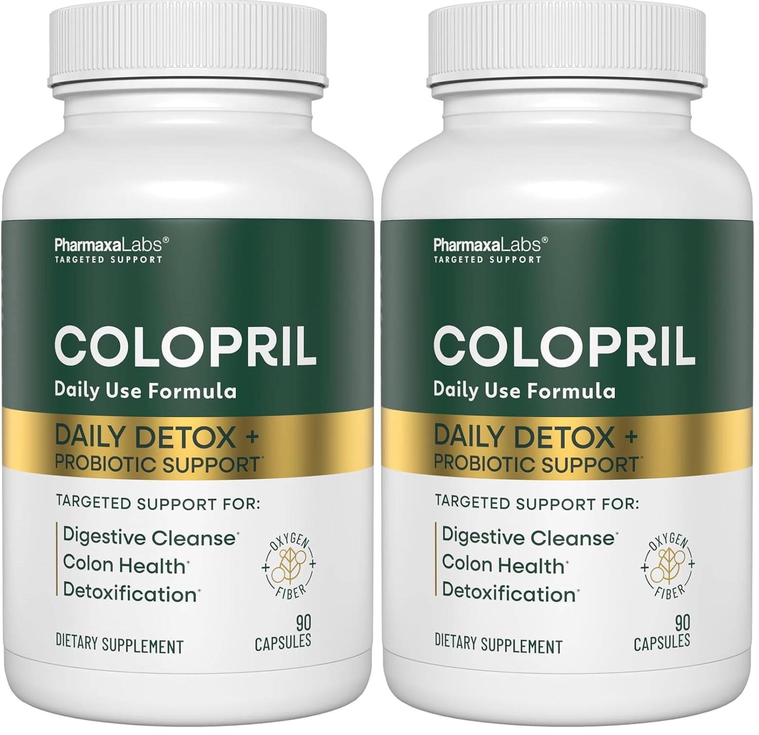 Colopril Colon Cleanse Dietary Supplement - Supports Cleansing of Bowels & Digestive Tract - Eases Constipation - Ginger Root, Lactobacillus, Psyllium & Magnesium Oxide - 90 Capsules (Pack of 2)