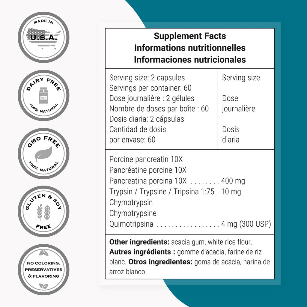 Supersmart - Pancreatin 10X 4000 per Day (Extra Strength) - Digestive Enzymes Supplement - with Protease, Lipase, Amylase, Trypsin - Healthy Digestion Support | Non-GMO & Gluten Free - 120 DR Capsules