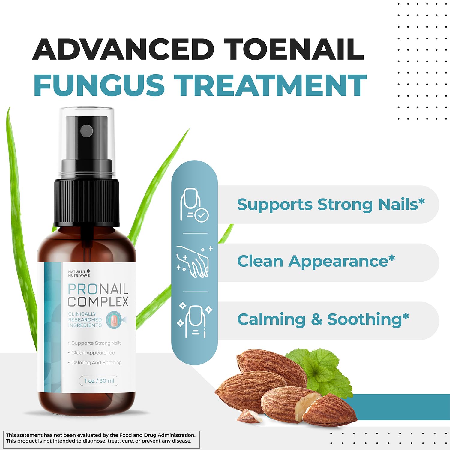 Pronail Complex Spray - ORIGINAL FORMULA Toenail Treatment Extra Strength, Restores Appearance of Discolored/Damaged Nails, Toe and Fingernail Repair - 100% Natural Ingredients - 3 Month Supply